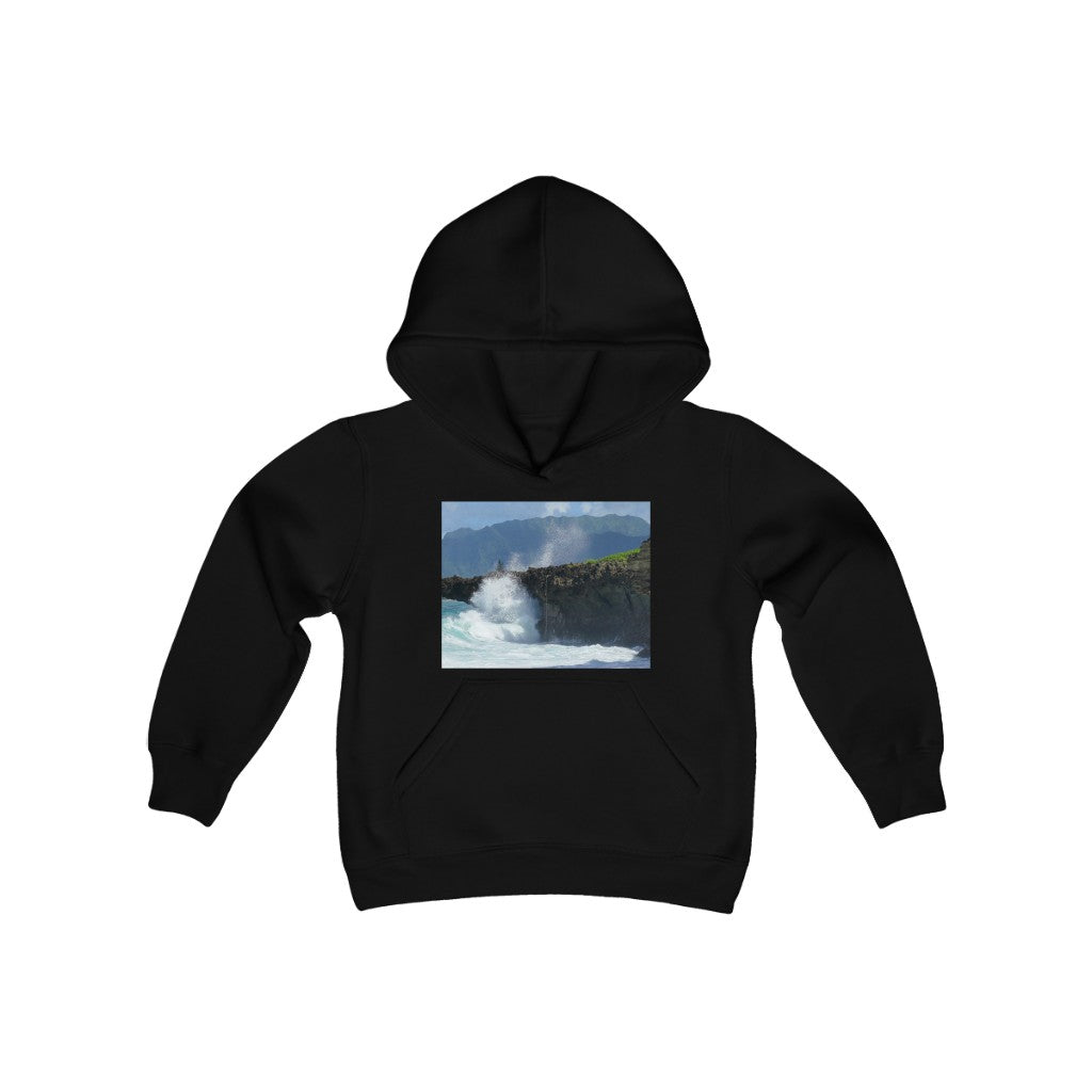 "Rockin Surfer's Rope" - Youth Heavy Blend Hooded Sweatshirt - Fry1Productions