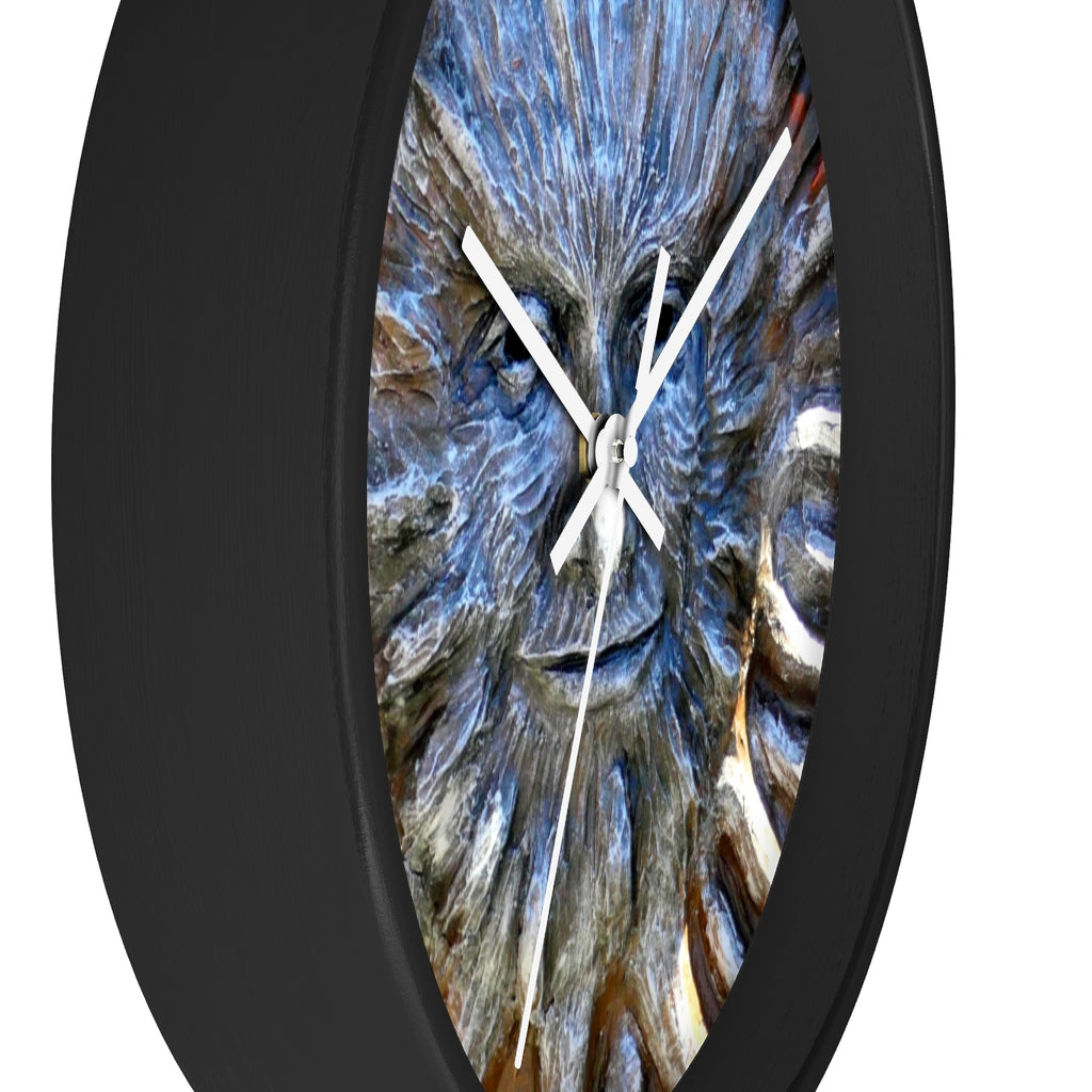 "Sun God" - 10" Wooden Frame Wall Clock - Fry1Productions