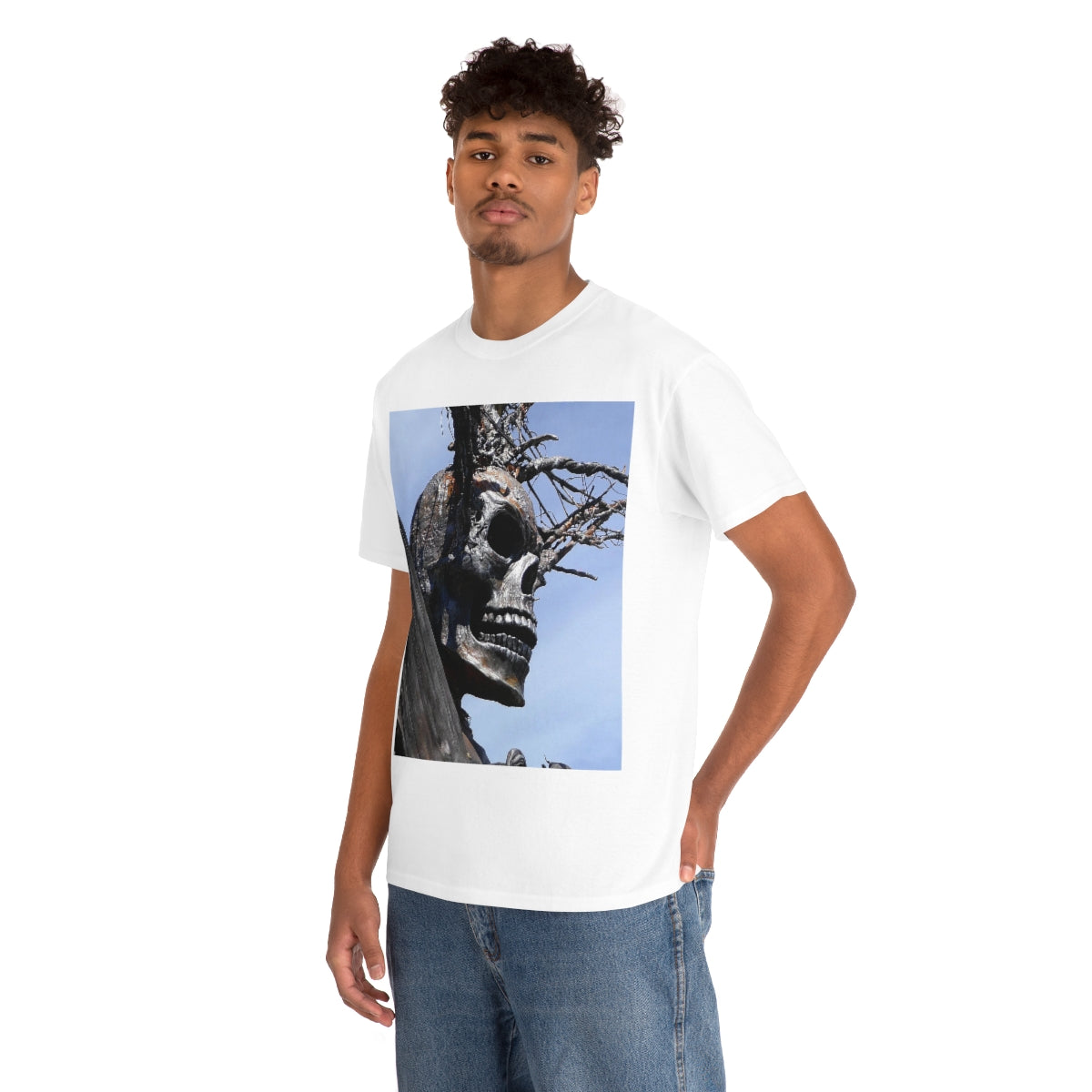 Skull Warrior (Closeup) - Unisex Heavy Cotton Tee - Fry1Productions