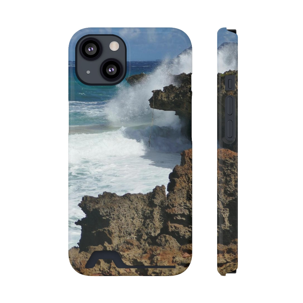 "Surfer's Saving Rope" - Galaxy S22 S21 & iPhone 13 Case With Card Holder - Fry1Productions