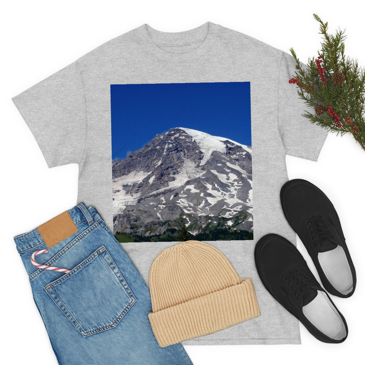 Majestic Mt. Rainier - Unisex Heavy Cotton Tee - Fry1Productions