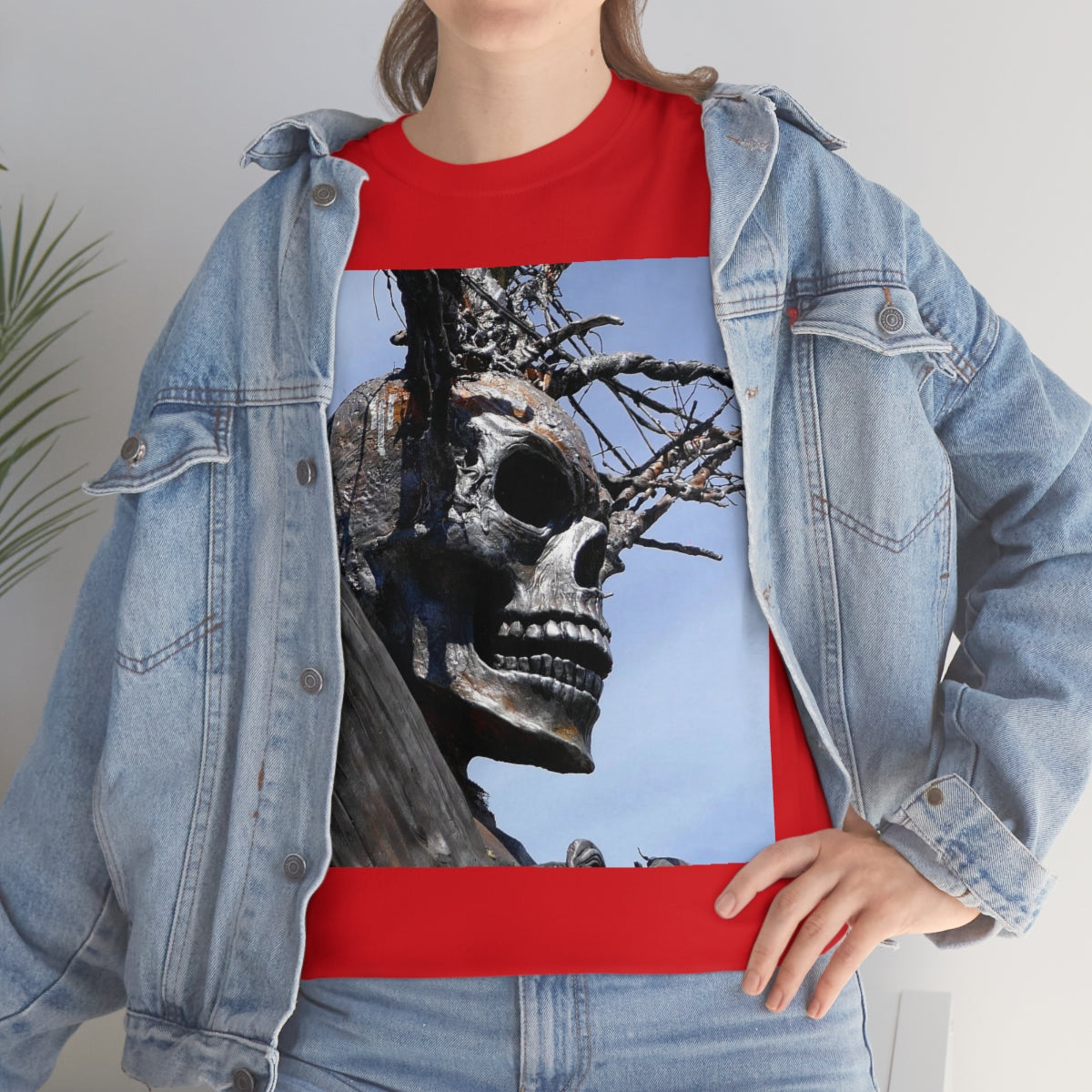 Skull Warrior (Closeup) - Unisex Heavy Cotton Tee - Fry1Productions