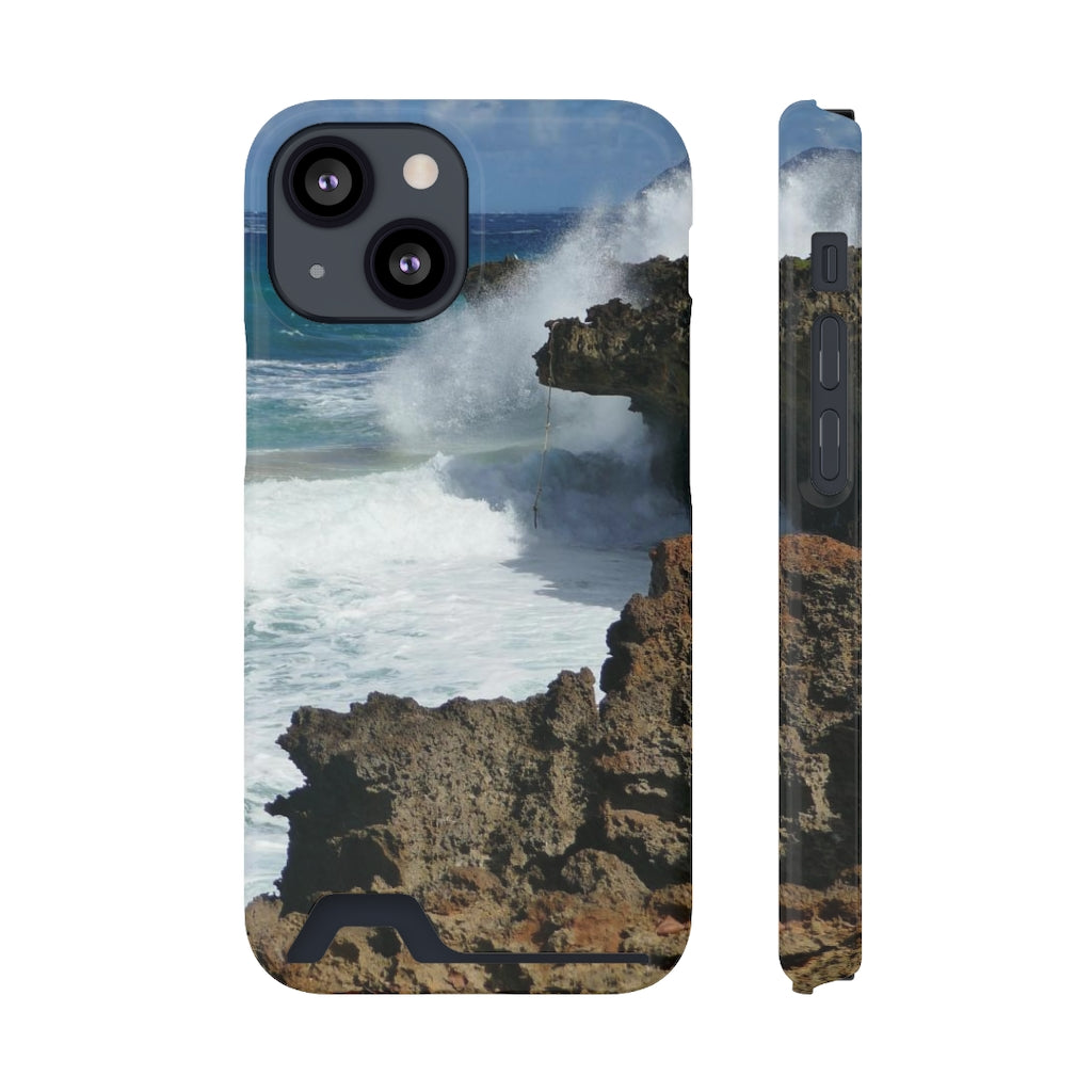 "Surfer's Saving Rope" - Galaxy S22 S21 & iPhone 13 Case With Card Holder - Fry1Productions