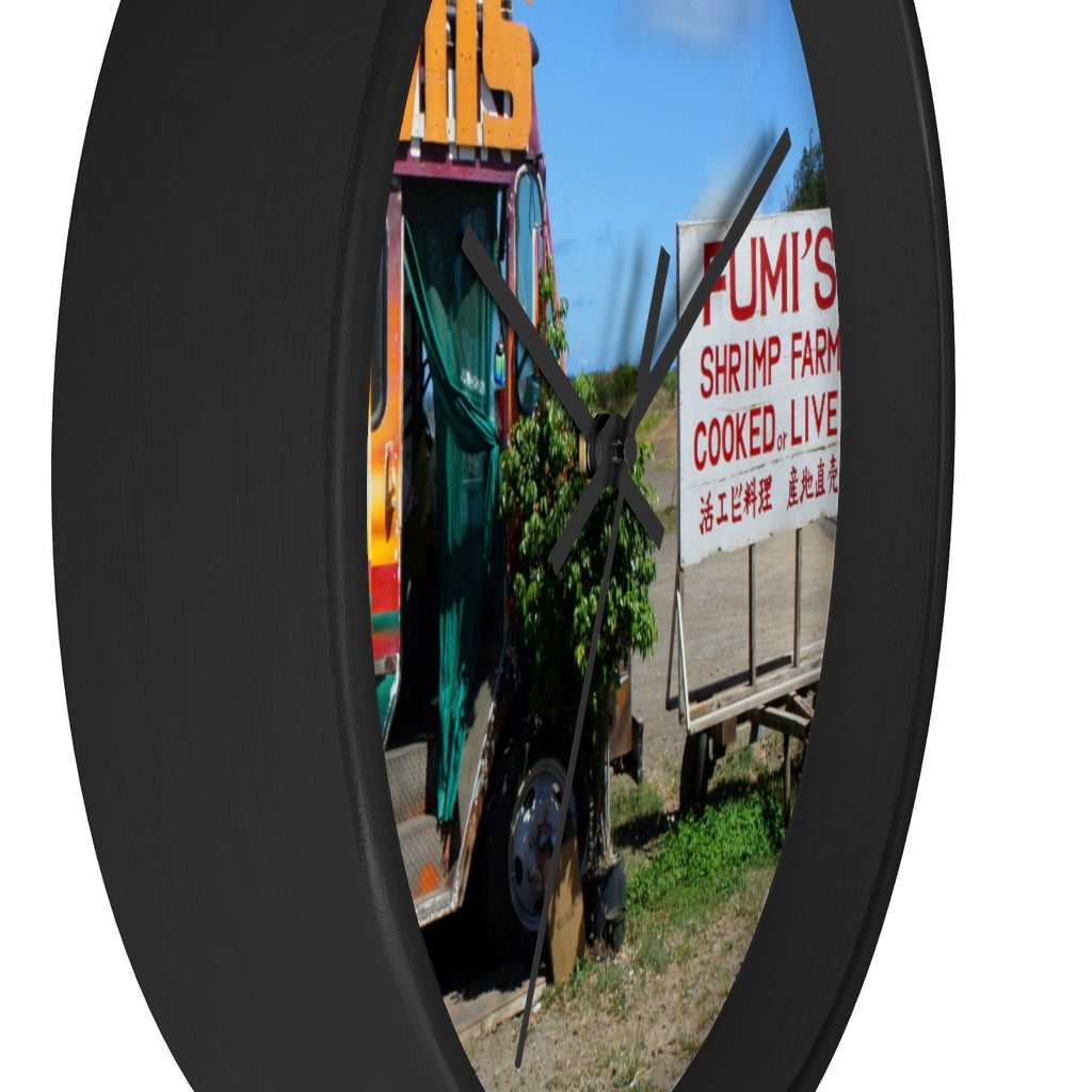 "Kaulana Delights" - 10" Wooden Frame Wall Clock - Fry1Productions