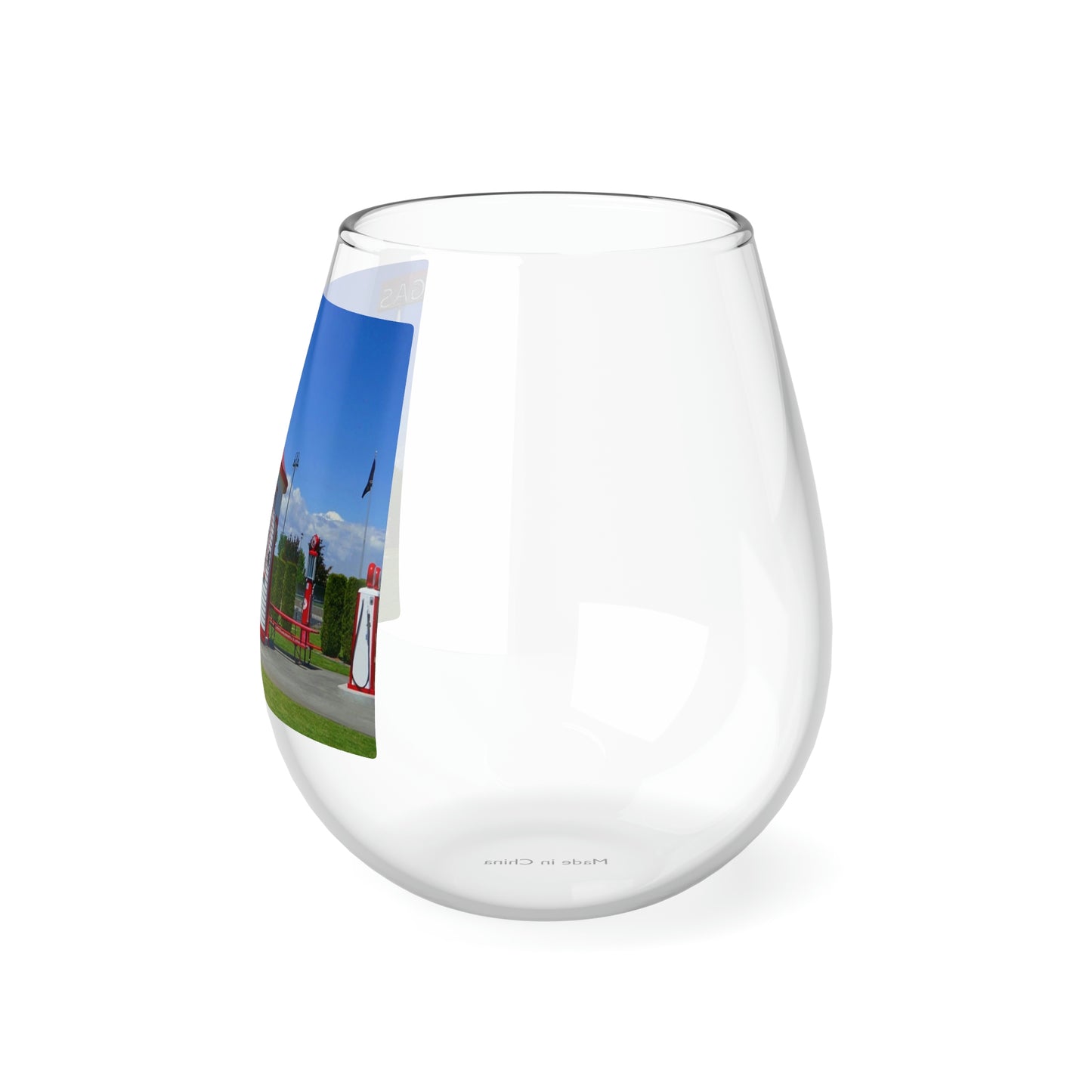 Zillah's Teapot Dome Service Station - Stemless Wine Glass, 11.75 oz - Fry1Productions