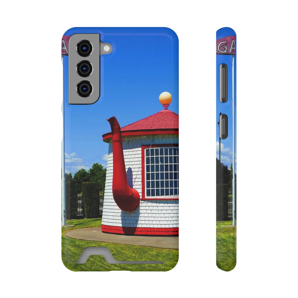 "Historic Teapot Dome Service Station" - Galaxy S22 S21 & iPhone 13 Case With Card Holder - Fry1Productions