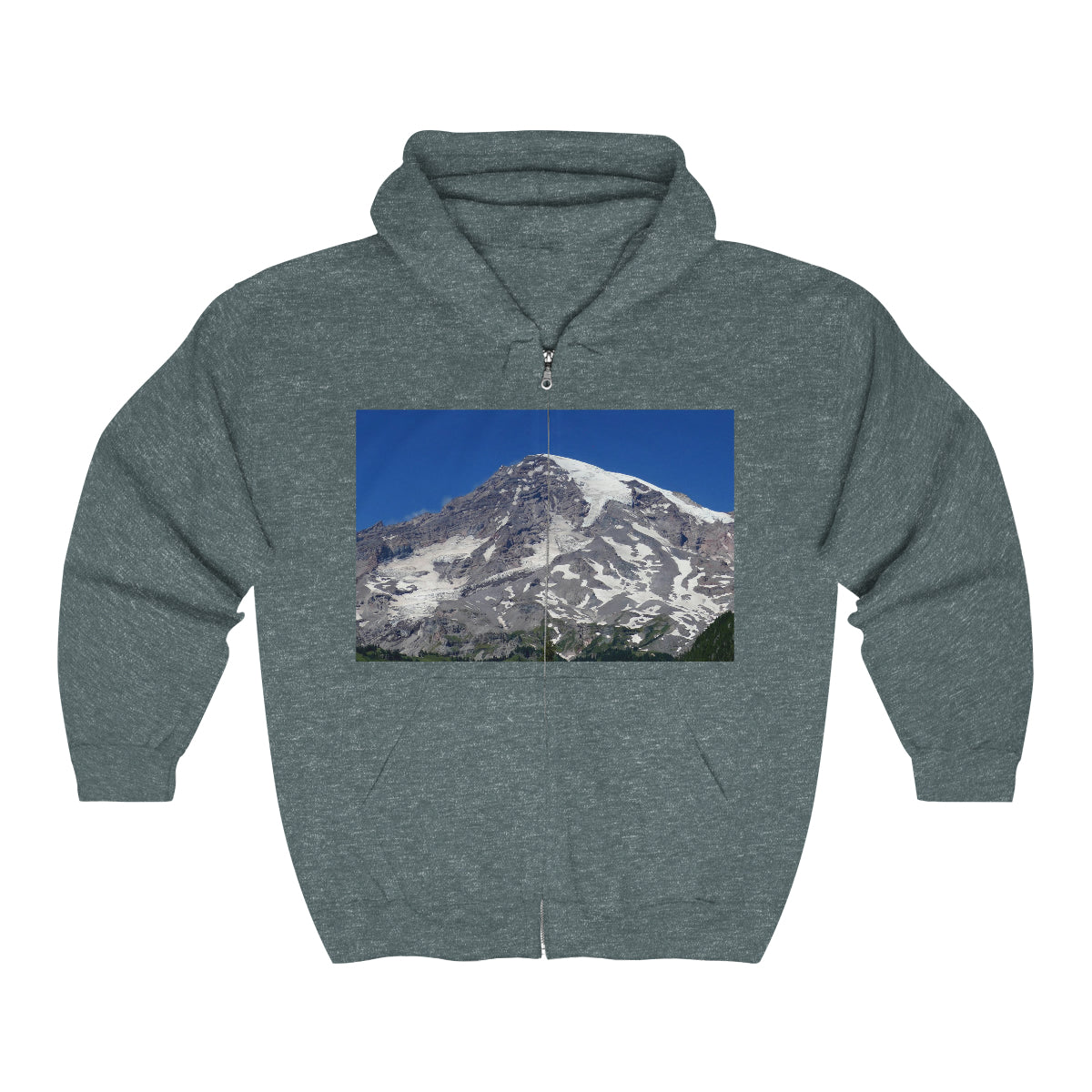 Majestic Mt. Rainier - Unisex Heavy Blend Full Zip Hooded Sweatshirt - Fry1Productions
