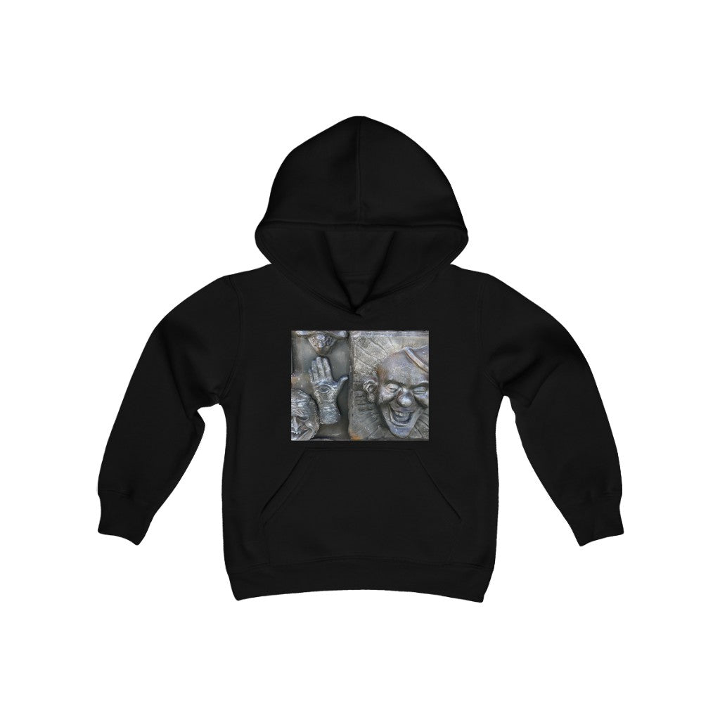 "Cosmic Laughter" - Youth Heavy Blend Hooded Sweatshirt - Fry1Productions