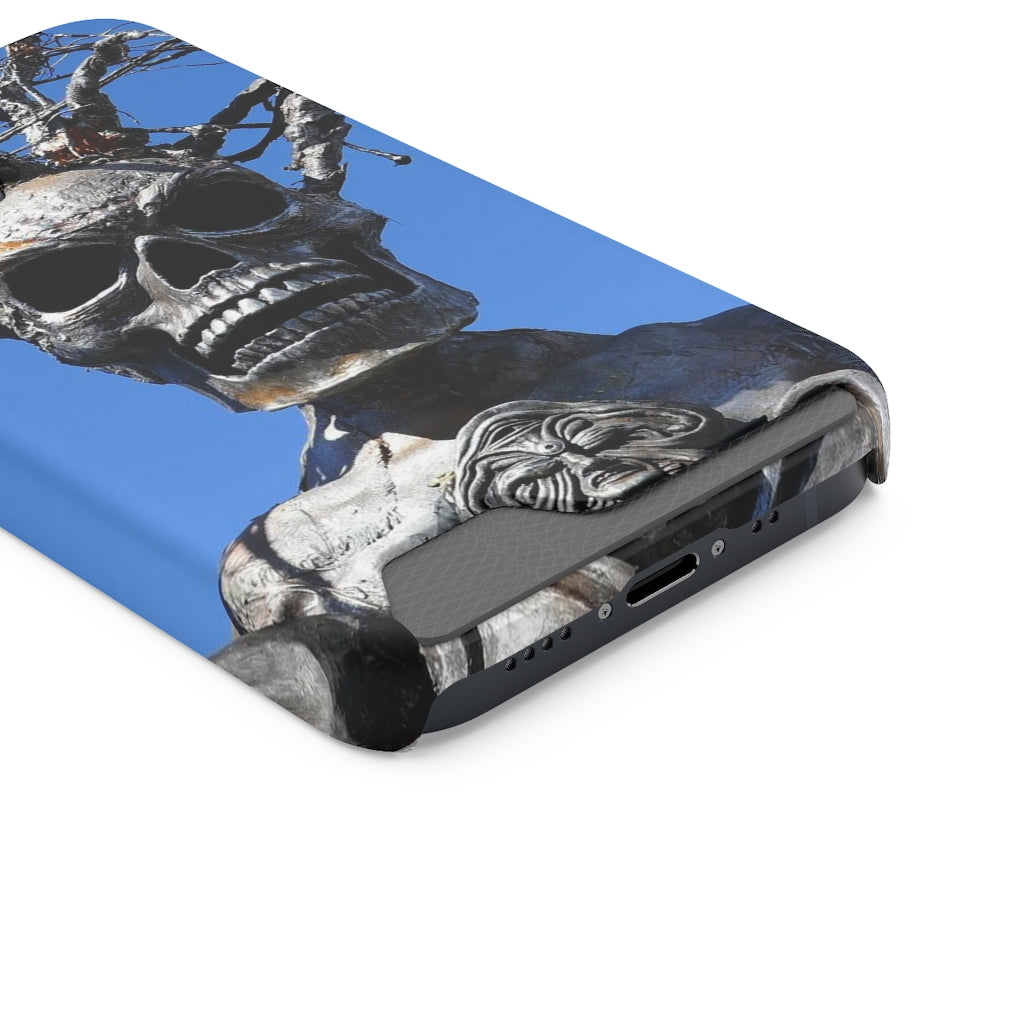 "Skull Warrior Stare" - Galaxy S22 S21 & iPhone 13 Case With Card Holder - Fry1Productions