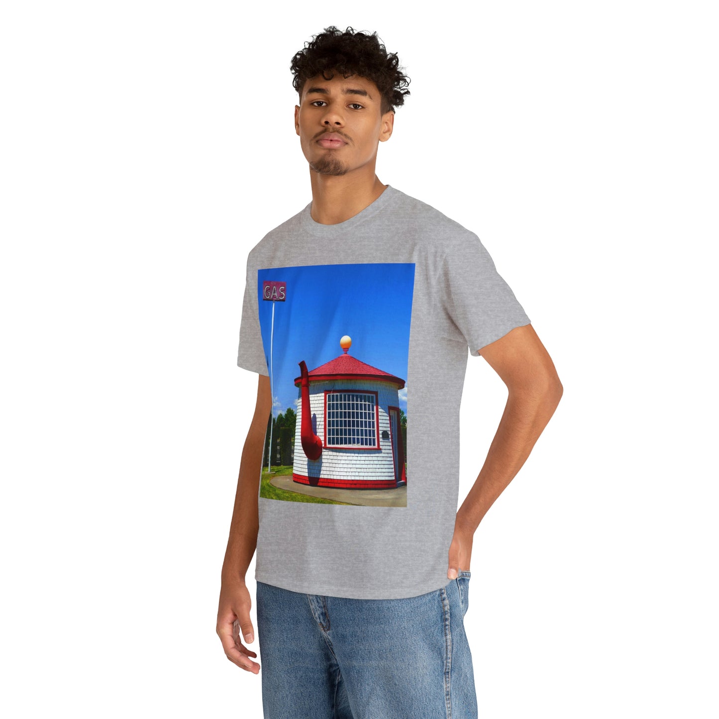 Historic Teapot Dome Service Station - Unisex Heavy Cotton Tee - Fry1Productions