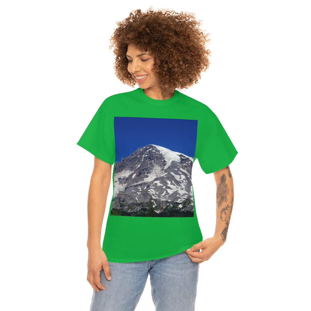 Majestic Mt. Rainier - Unisex Heavy Cotton Tee - Fry1Productions