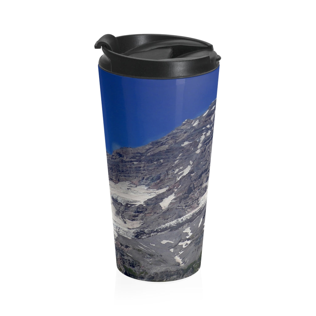 "Majestic Mt. Rainier" - Stainless Steel Travel Mug 15 oz - Fry1Productions