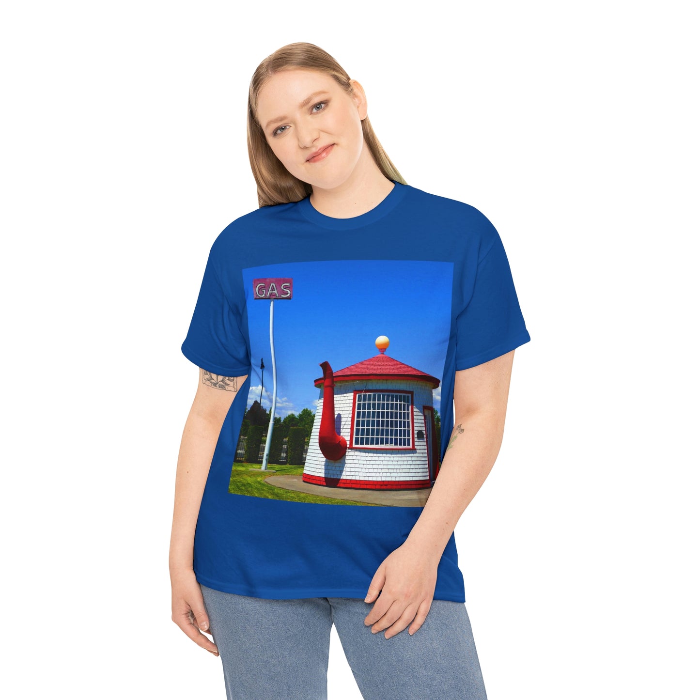 Historic Teapot Dome Service Station - Unisex Heavy Cotton Tee - Fry1Productions