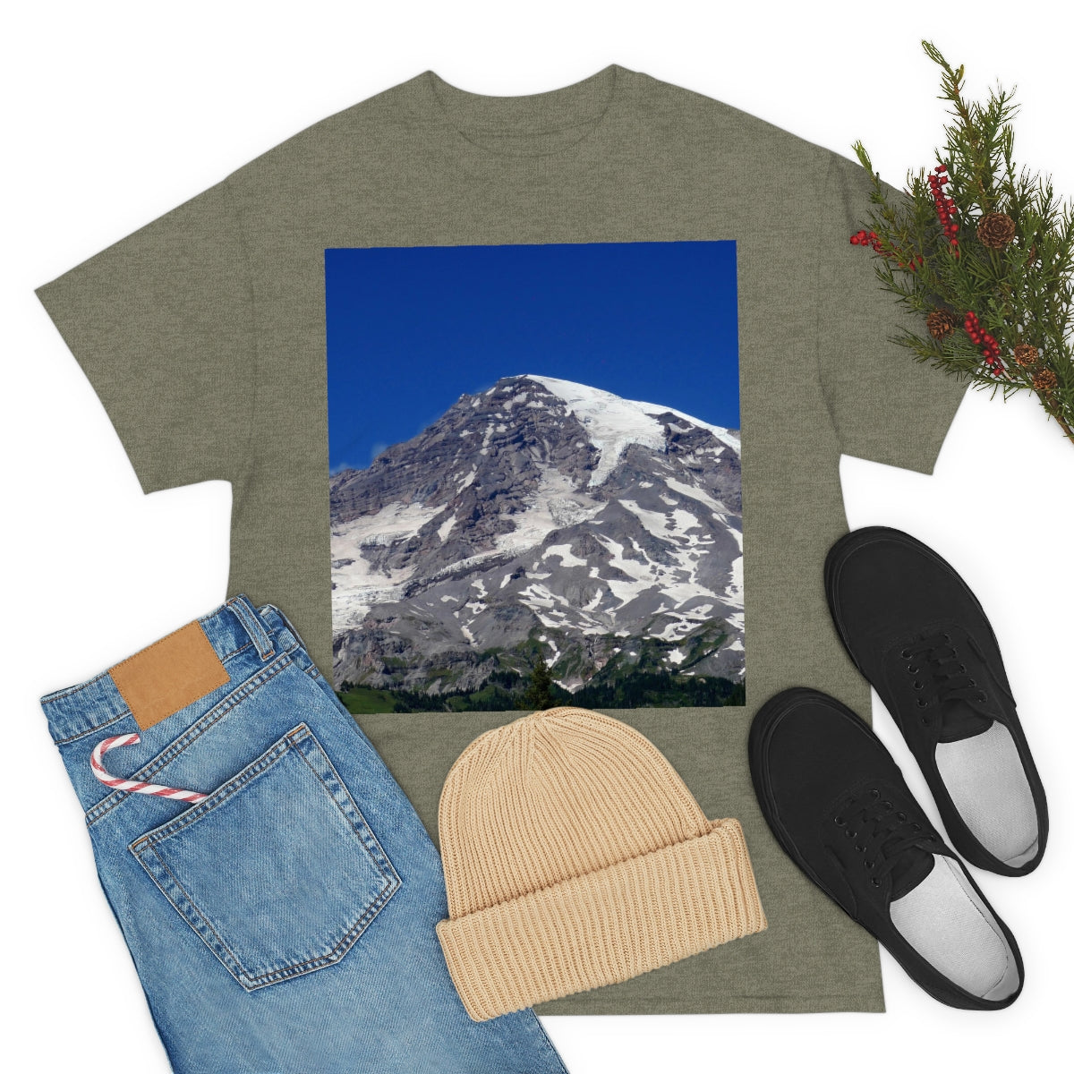 Majestic Mt. Rainier - Unisex Heavy Cotton Tee - Fry1Productions