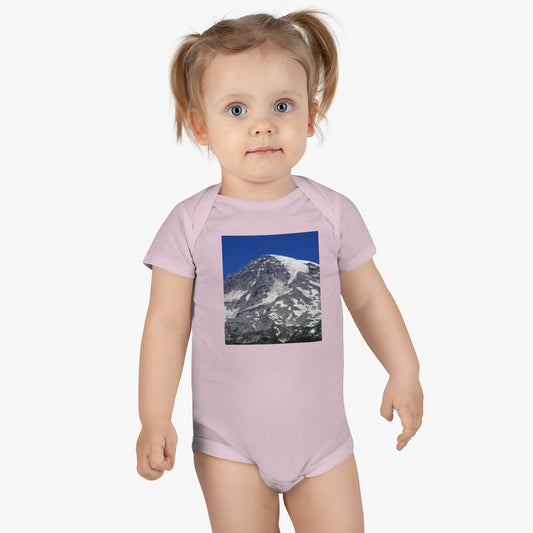 Majestic Mt. Rainier - Baby Short Sleeve Onesie - Fry1Productions