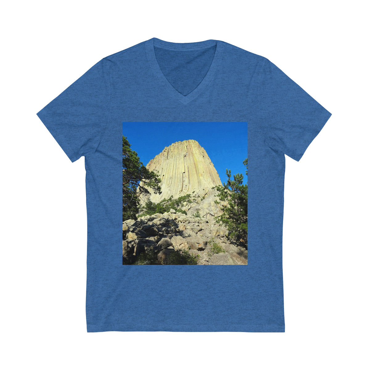 Reaching Heaven - Unisex Jersey Short Sleeve V-Neck Tee - Fry1Productions