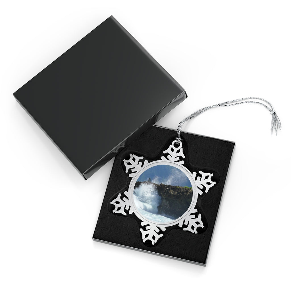 Rockin Surfer's Rope - Pewter Snowflake Ornament - Fry1Productions