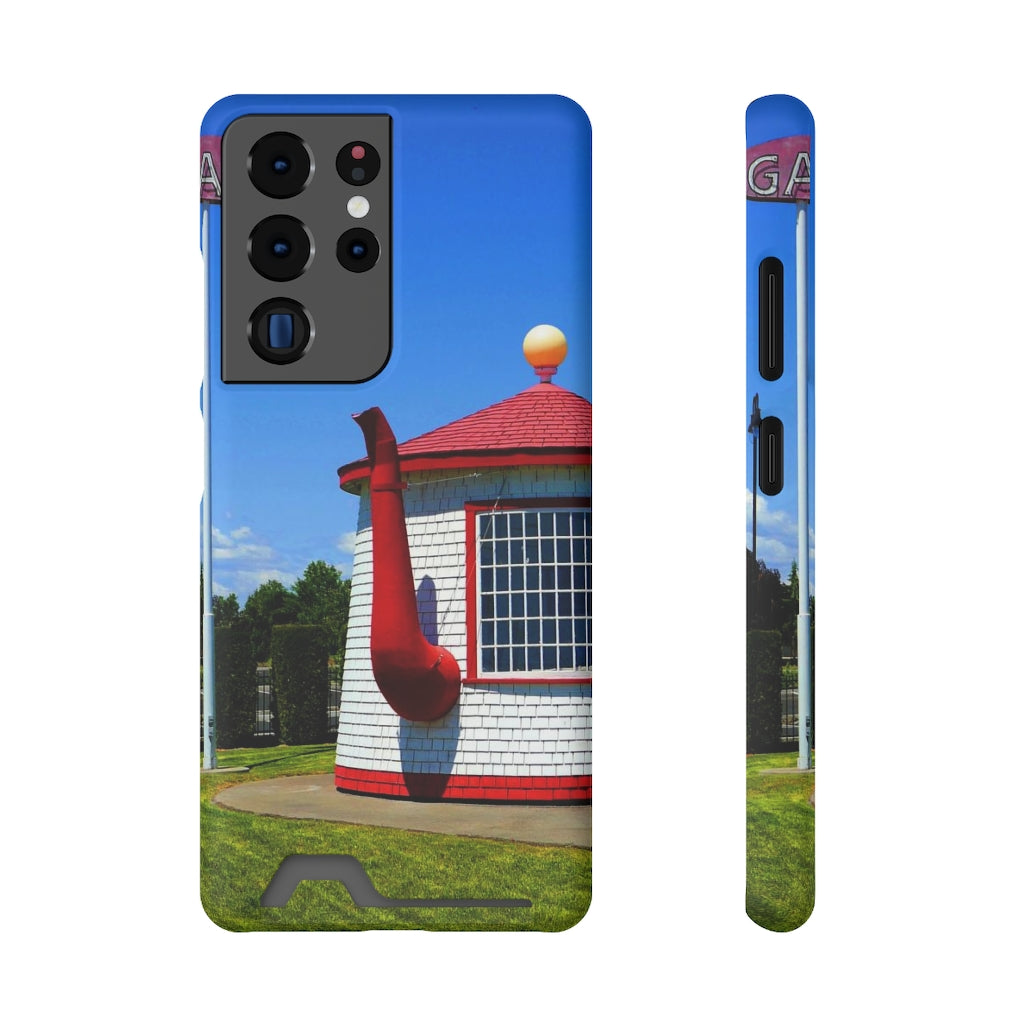 "Historic Teapot Dome Service Station" - Galaxy S22 S21 & iPhone 13 Case With Card Holder - Fry1Productions