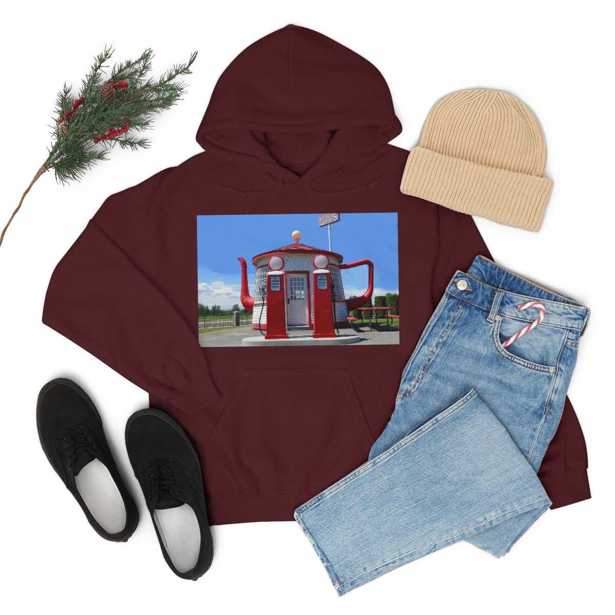 Awesome Teapot Dome Service Station - Unisex Heavy Blend Hooded Sweatshirt - Fry1Productions