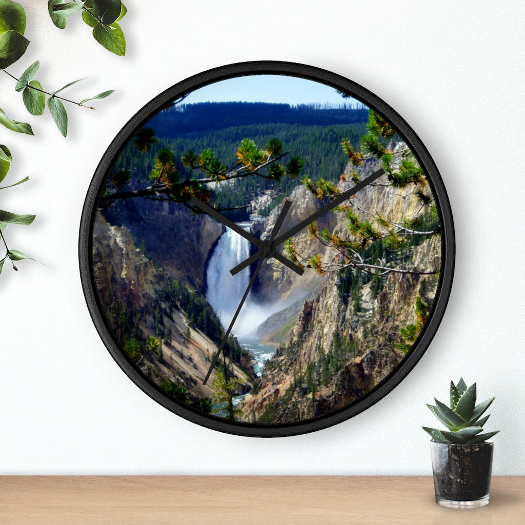 "Yellowstone's Splendor" - 10" Wooden Frame Wall Clock - Fry1Productions