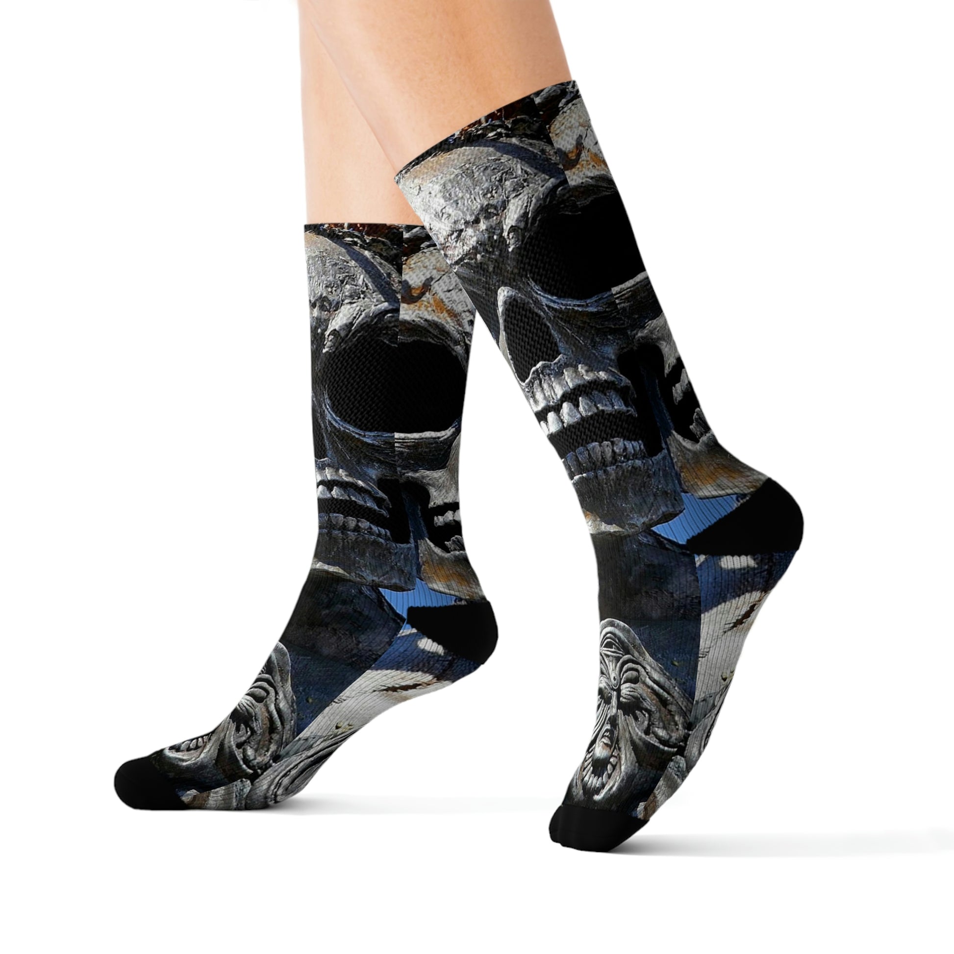 Skull Warrior Stare - All-Over Print Socks - Fry1Productions