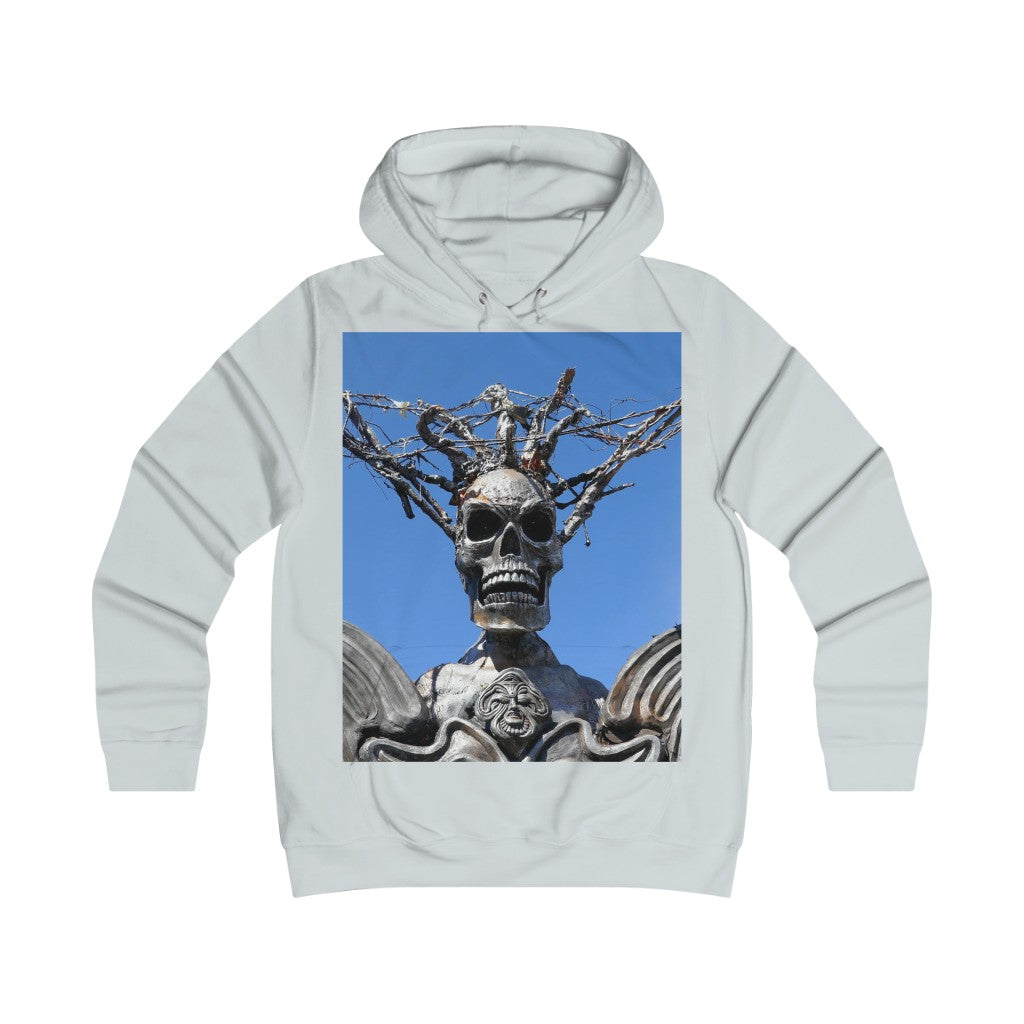 "Skull Warrior Stare" - Girlie College Hoodie - Fry1Productions