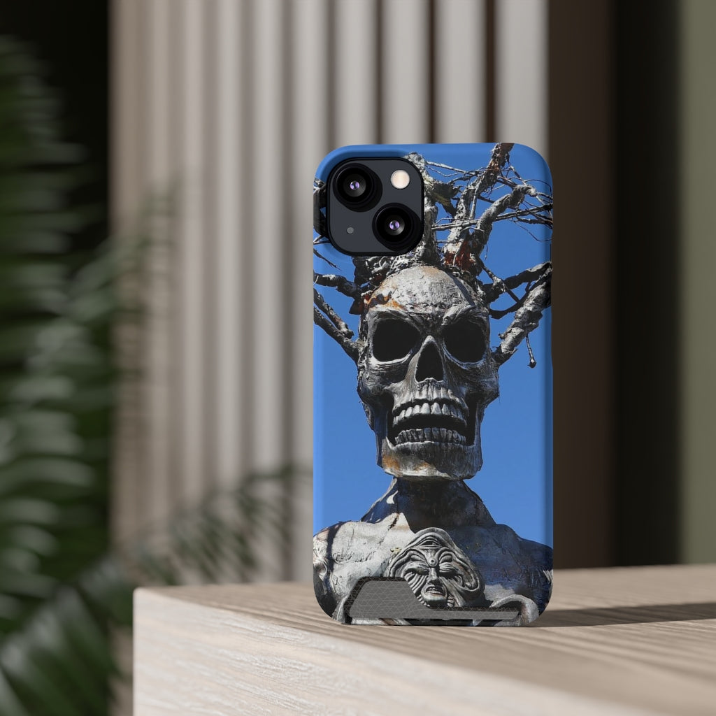 "Skull Warrior Stare" - Galaxy S22 S21 & iPhone 13 Case With Card Holder - Fry1Productions