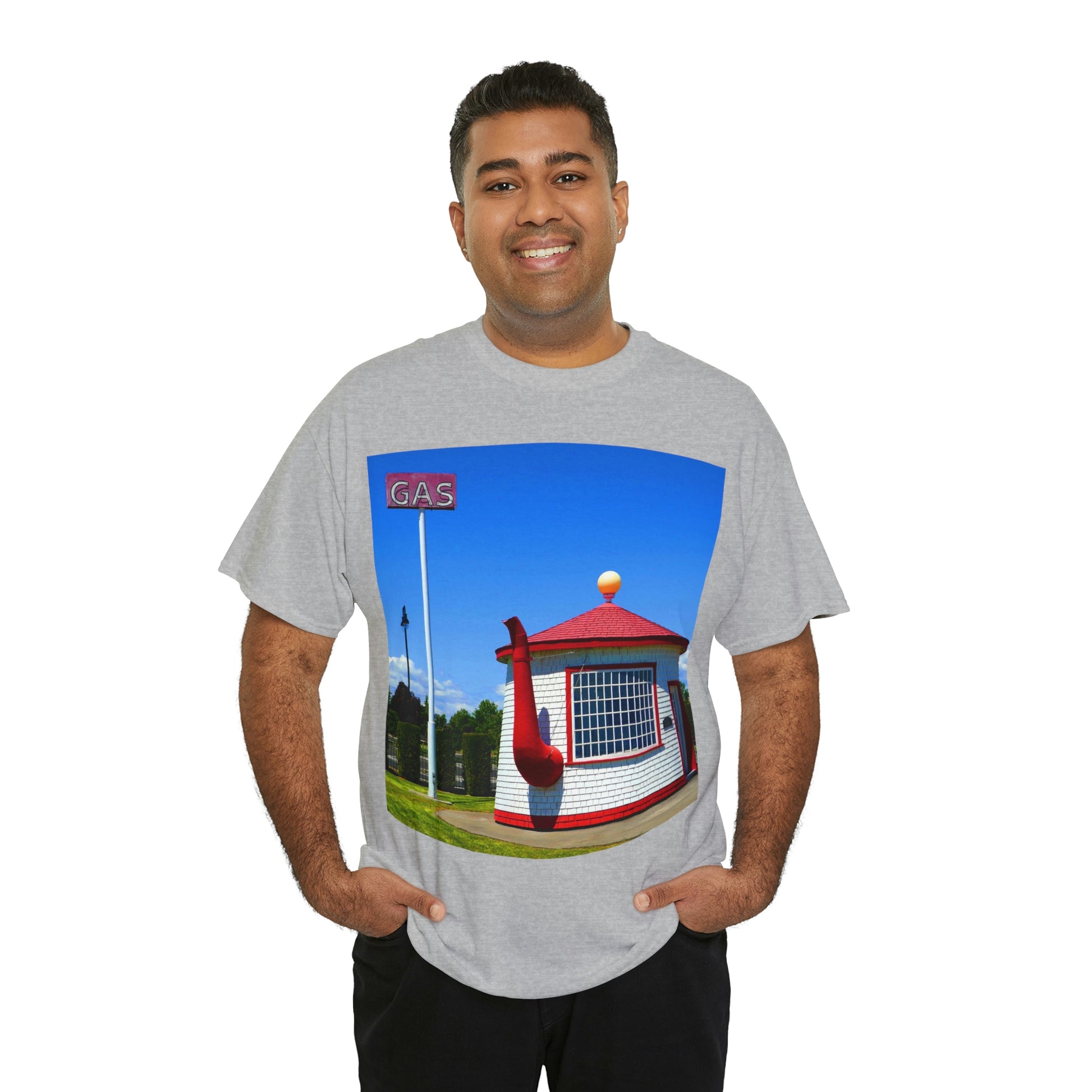 Historic Teapot Dome Service Station - Unisex Heavy Cotton Tee - Fry1Productions