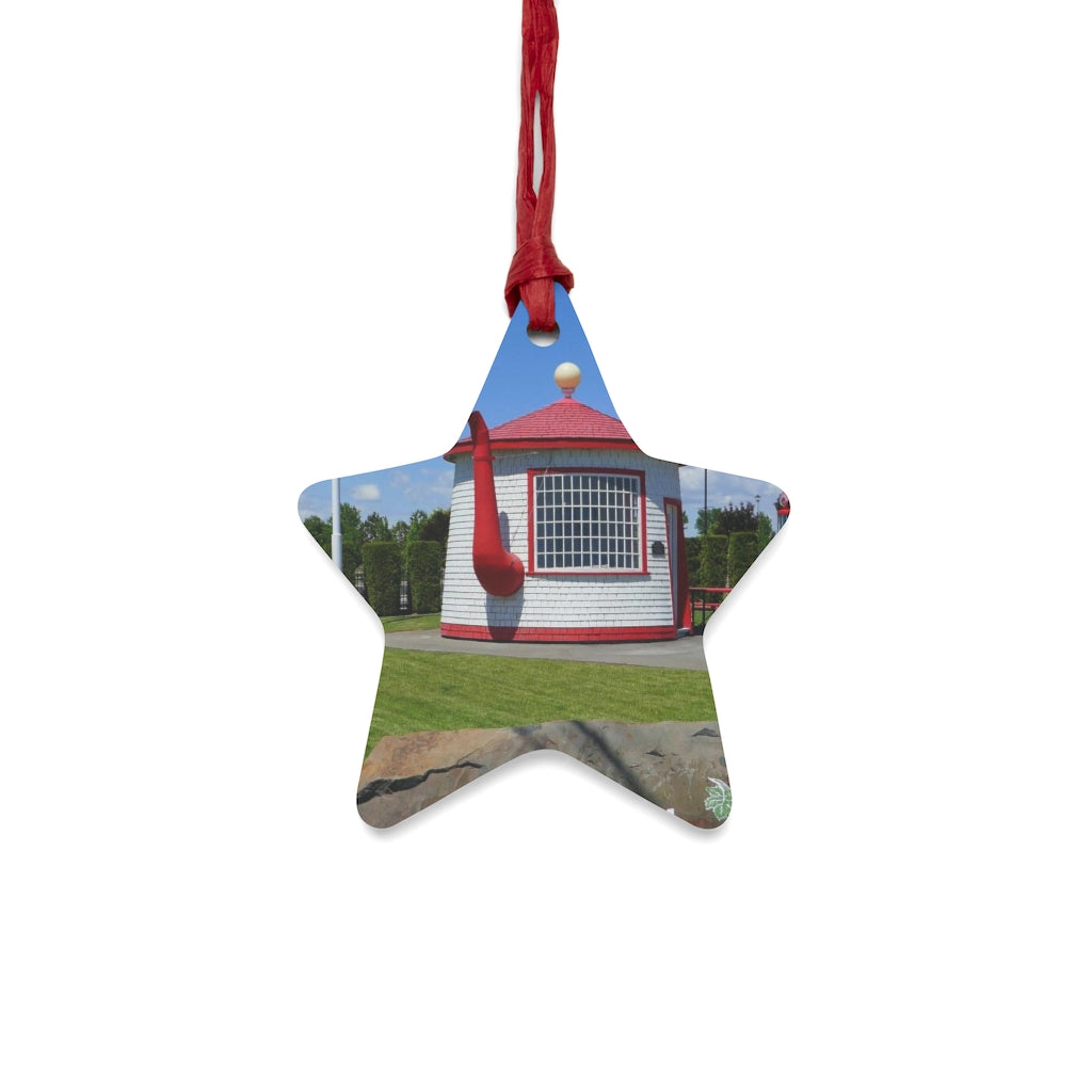 Zillah's Teapot Dome Service Station - Wooden Christmas Ornaments - Fry1Productions