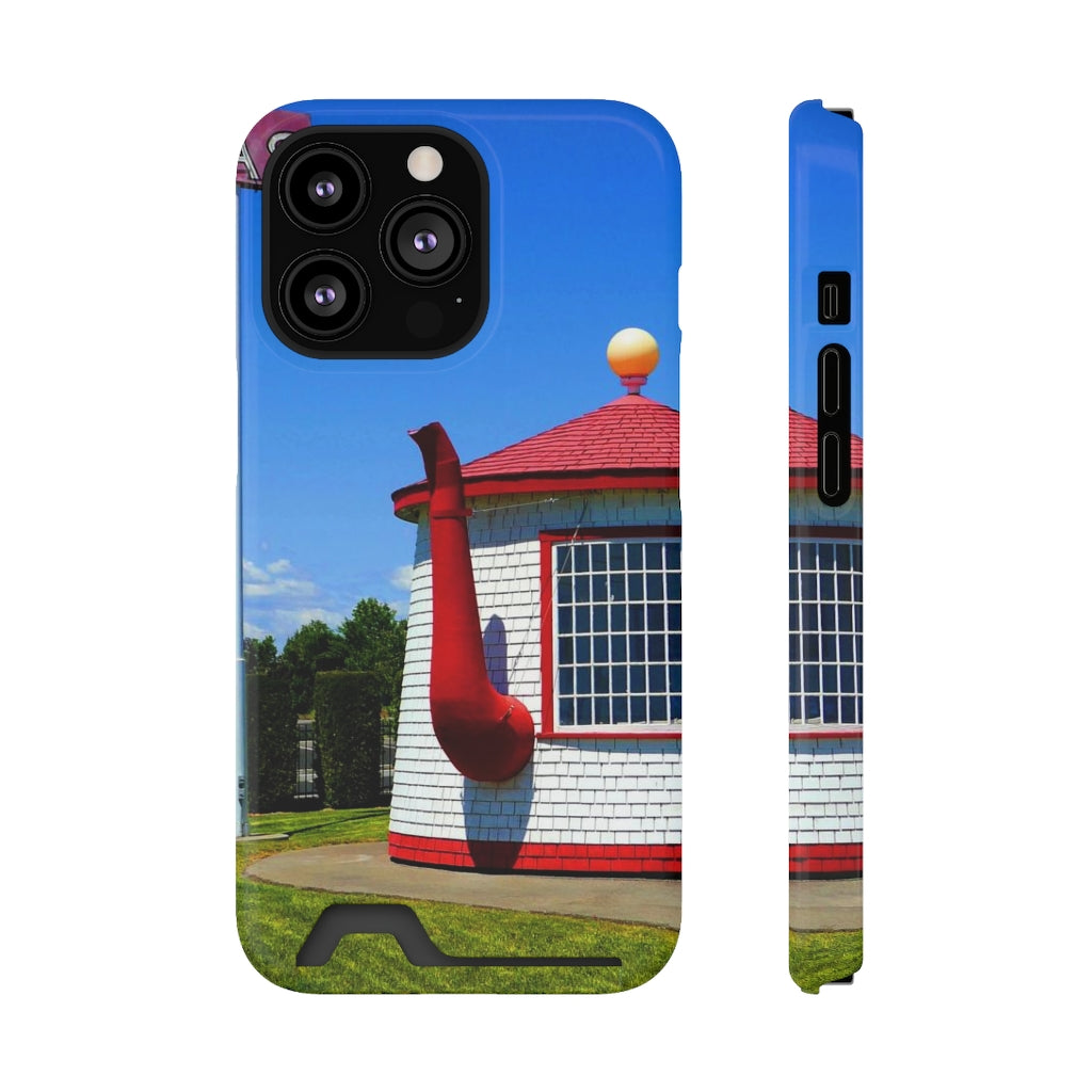 "Historic Teapot Dome Service Station" - Galaxy S22 S21 & iPhone 13 Case With Card Holder - Fry1Productions