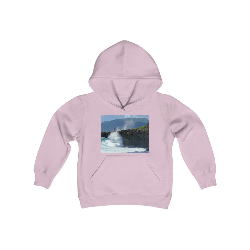 "Rockin Surfer's Rope" - Youth Heavy Blend Hooded Sweatshirt - Fry1Productions