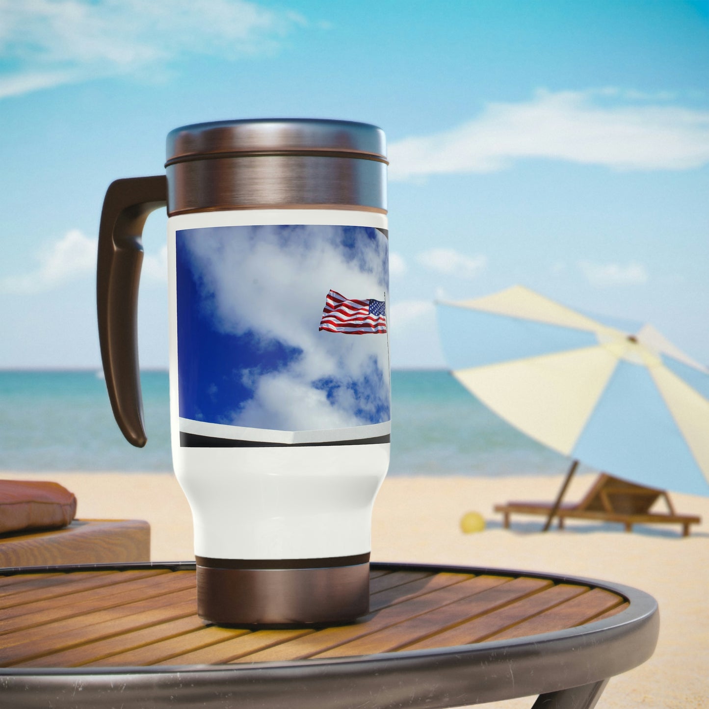 In Solemn Remembrance - Stainless Steel Travel Mug with Handle, 14oz - Fry1Productions