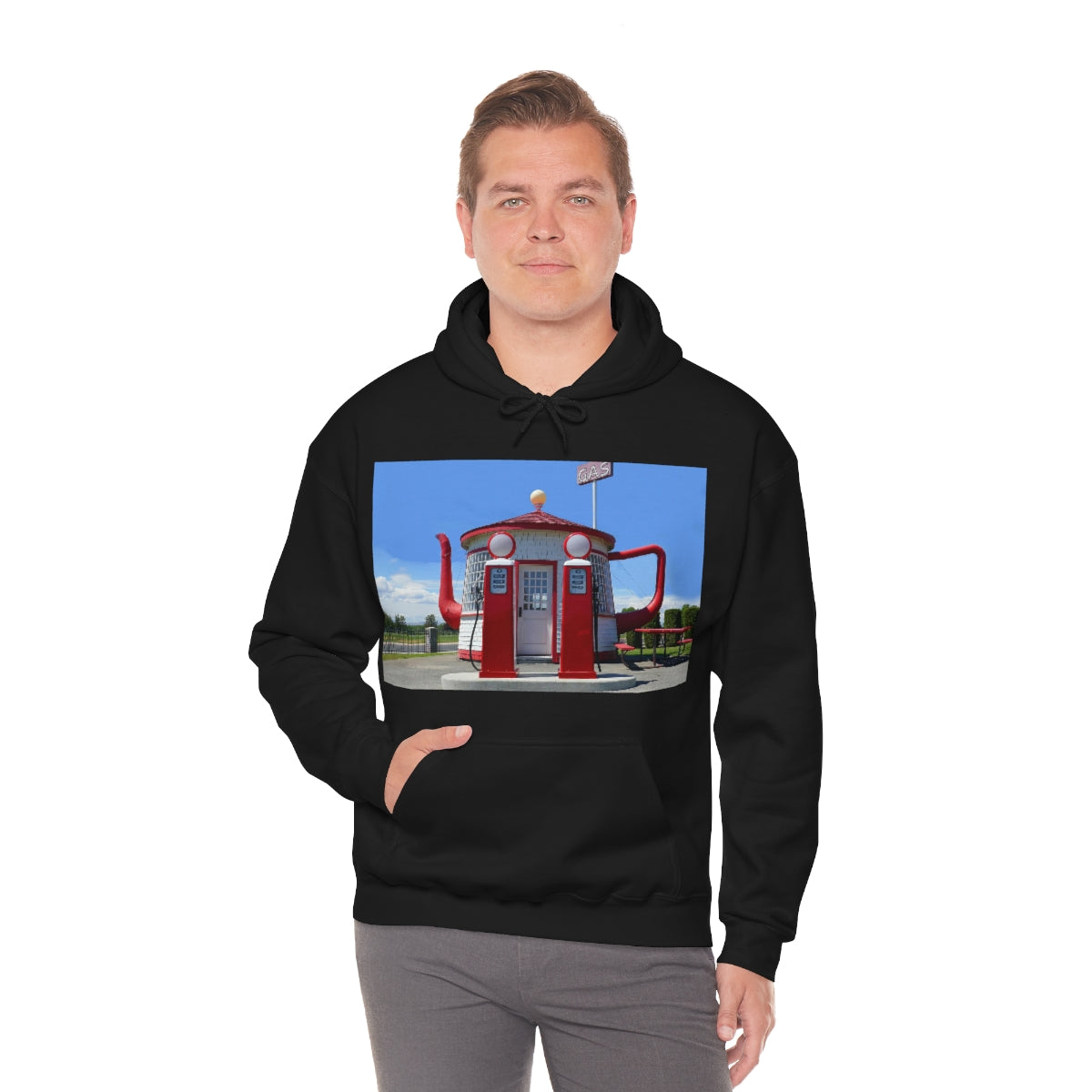 Awesome Teapot Dome Service Station - Unisex Heavy Blend Hooded Sweatshirt - Fry1Productions