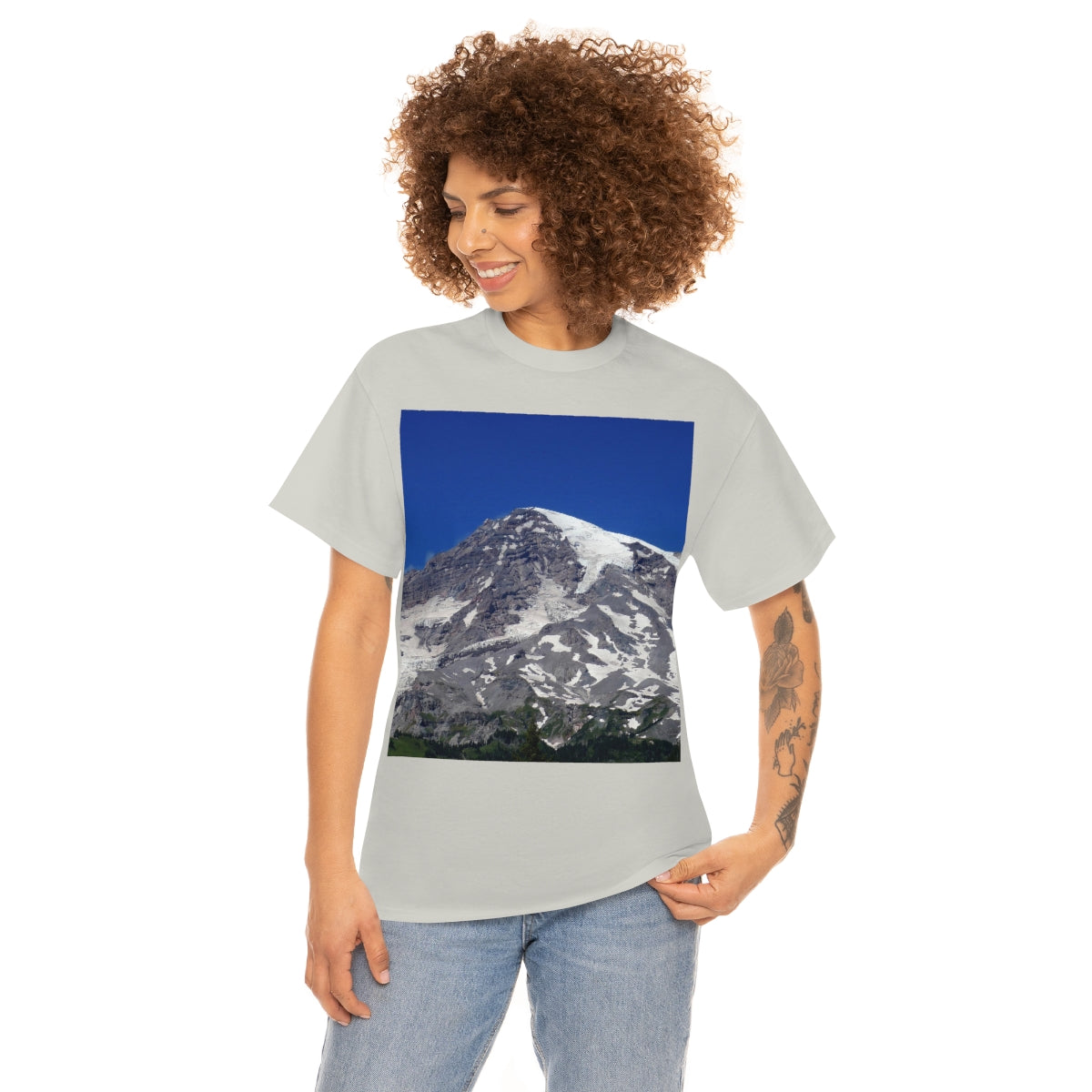 Majestic Mt. Rainier - Unisex Heavy Cotton Tee - Fry1Productions