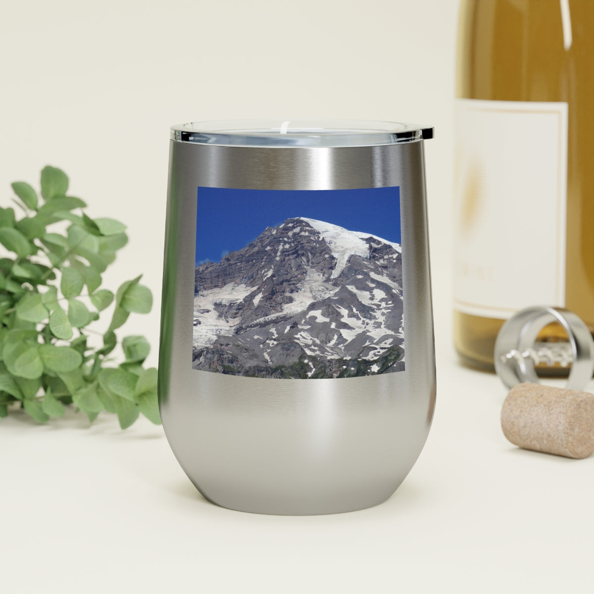 Majestic Mt. Rainier - 12 oz Insulated Wine Tumbler - Fry1Productions