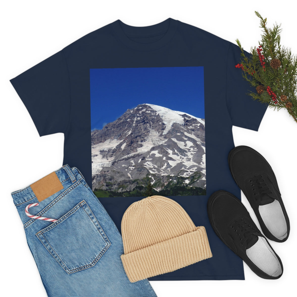 Majestic Mt. Rainier - Unisex Heavy Cotton Tee - Fry1Productions