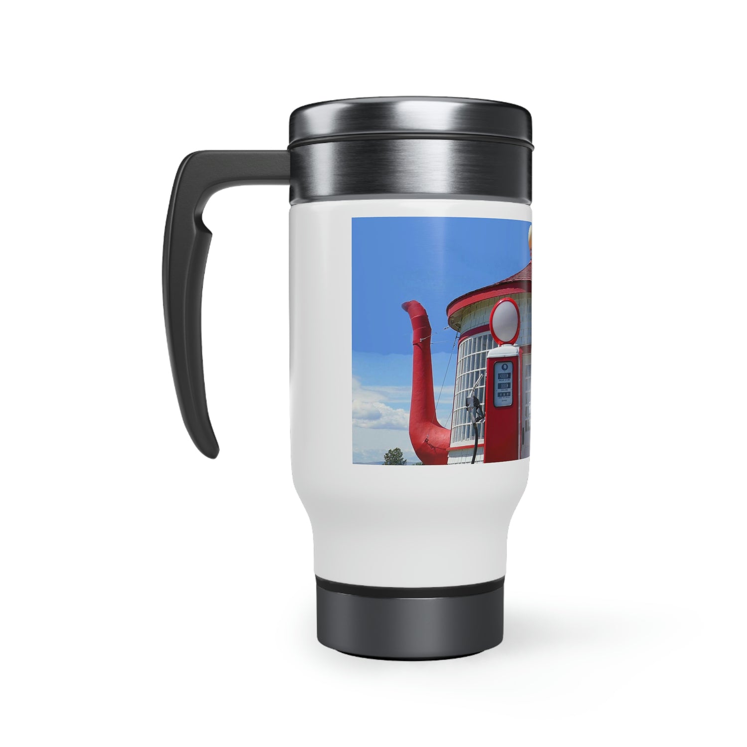 Awesome Teapot Dome Service Station  - Stainless Steel Travel Mug with Handle, 14oz - Fry1Productions
