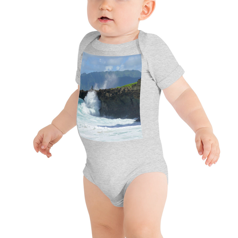 "Rockin Surfer's Rope" - Baby Short Sleeve One Piece - Fry1Productions