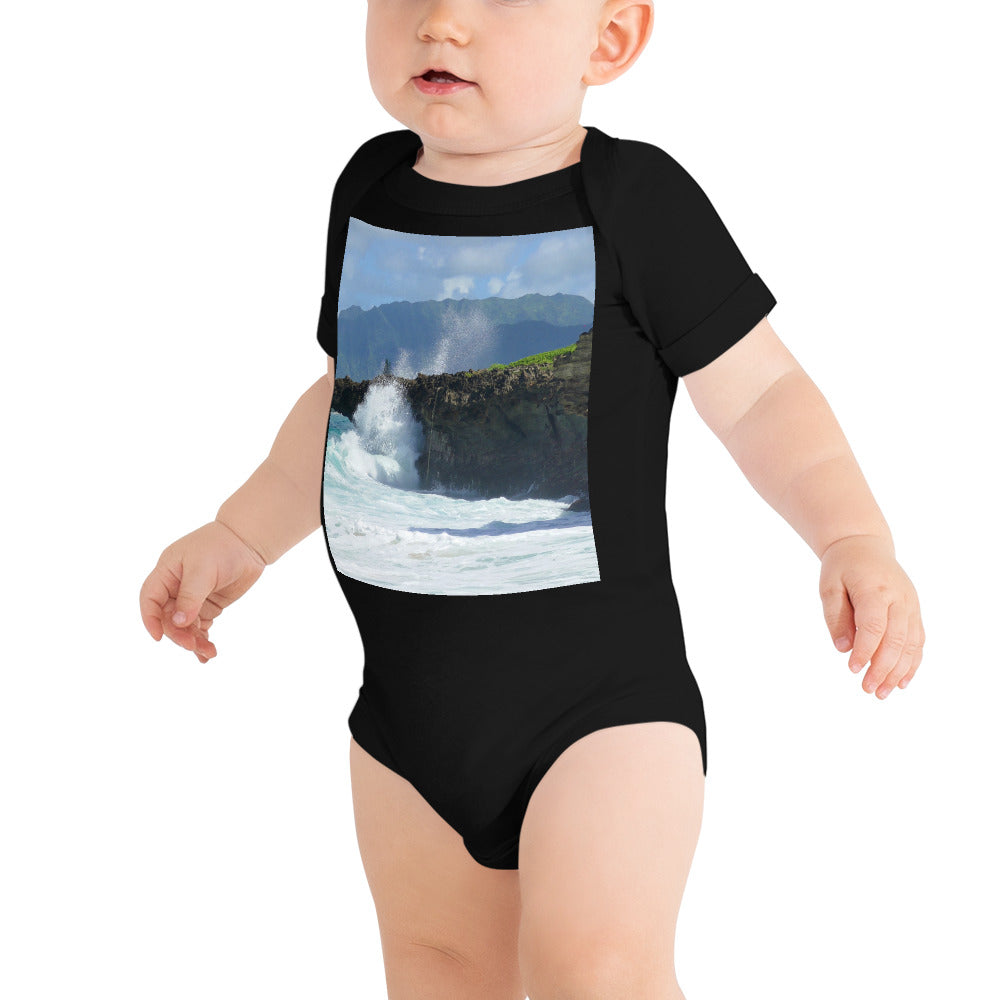 "Rockin Surfer's Rope" - Baby Short Sleeve One Piece - Fry1Productions