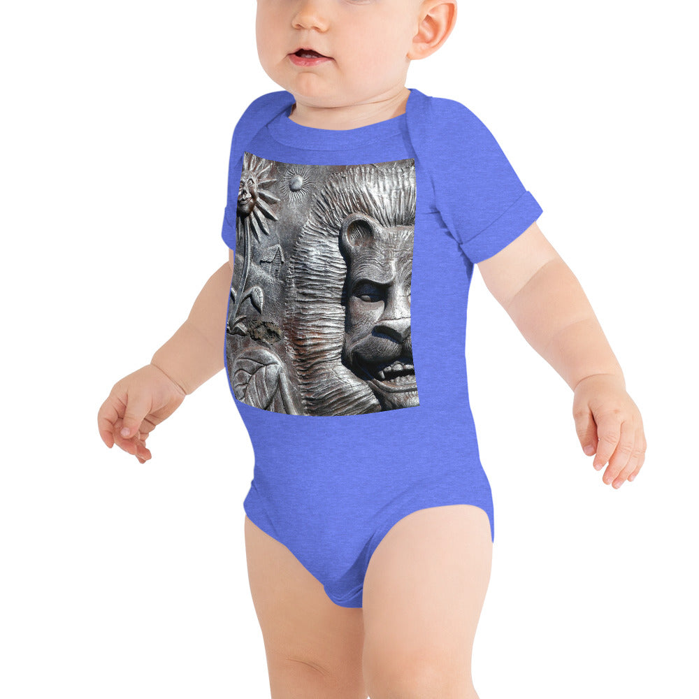 "Lion's Friends Forever V2" - Baby Short Sleeve One Piece - Fry1Productions