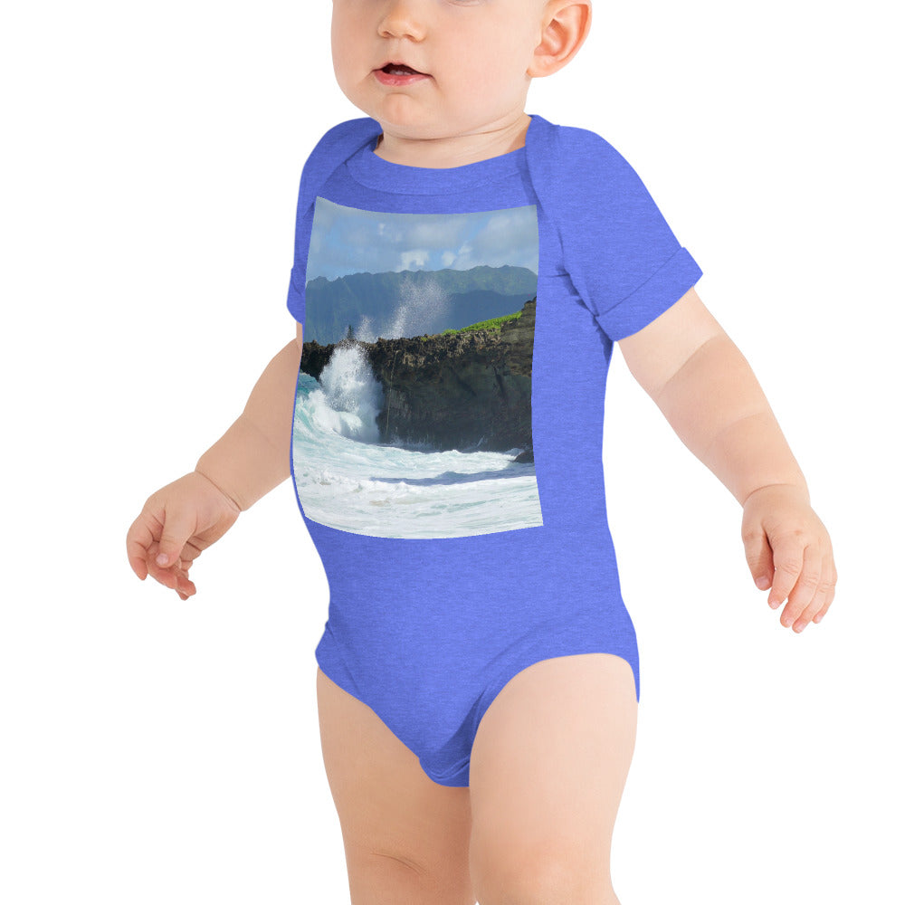 "Rockin Surfer's Rope" - Baby Short Sleeve One Piece - Fry1Productions