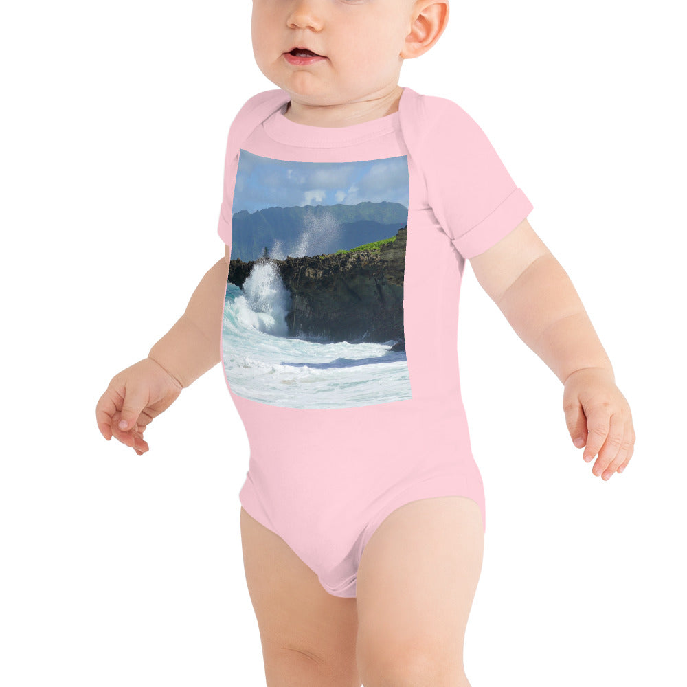 "Rockin Surfer's Rope" - Baby Short Sleeve One Piece - Fry1Productions