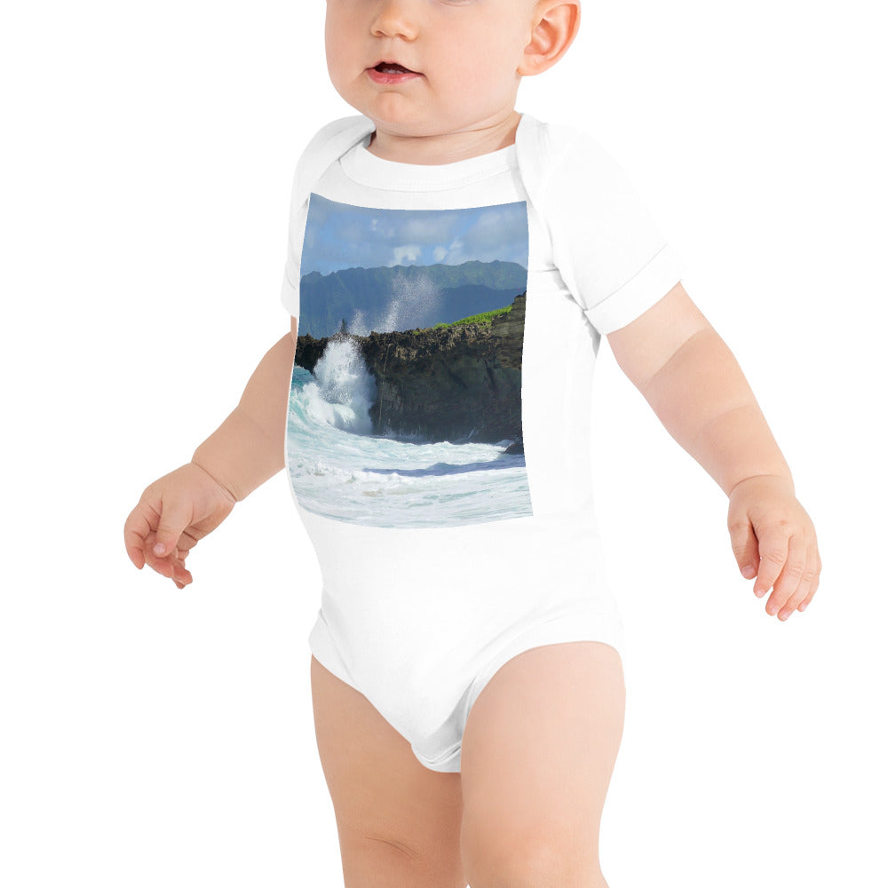 "Rockin Surfer's Rope" - Baby Short Sleeve One Piece - Fry1Productions