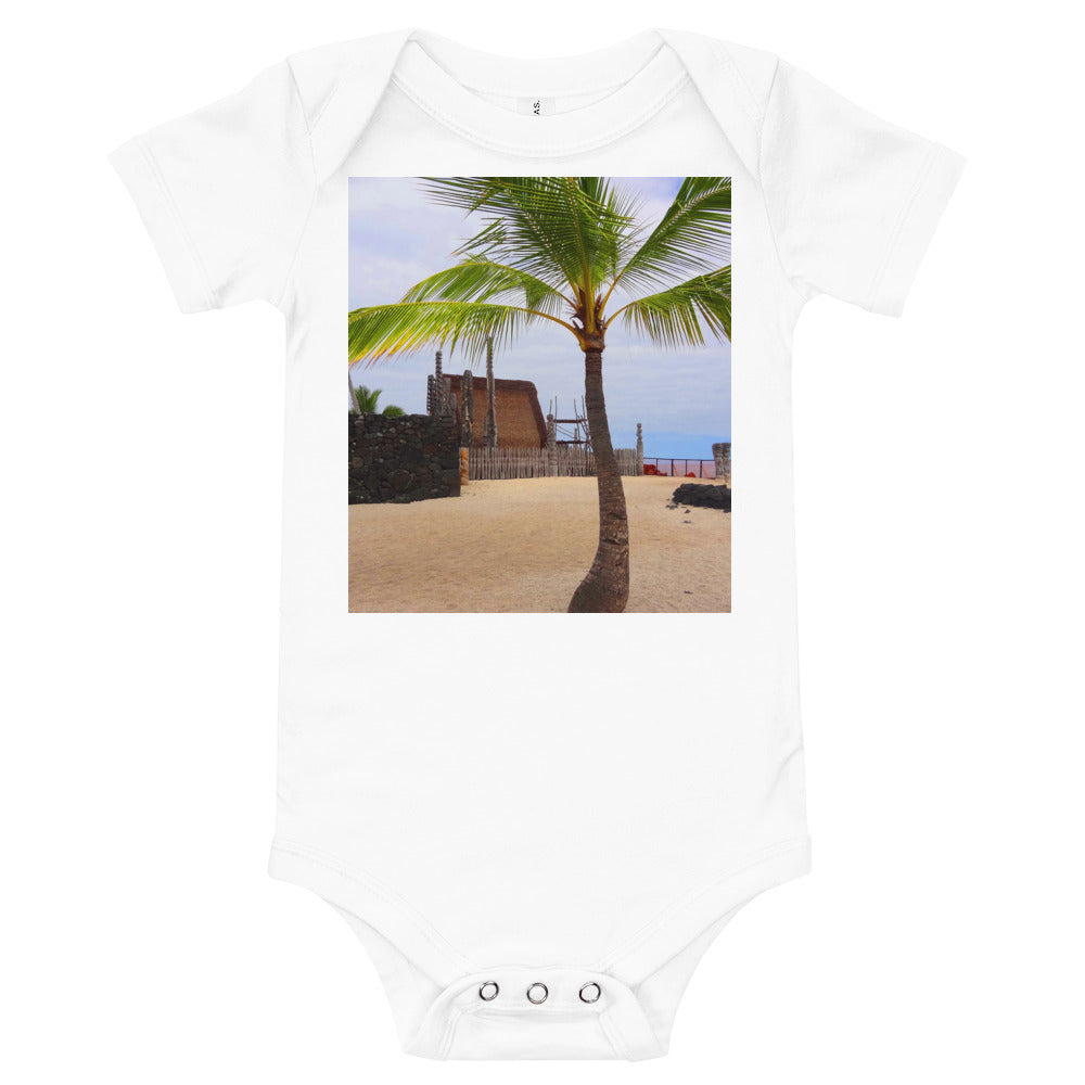 "Florescence Hale O Keawe" - Baby Short Sleeve One Piece - Fry1Productions