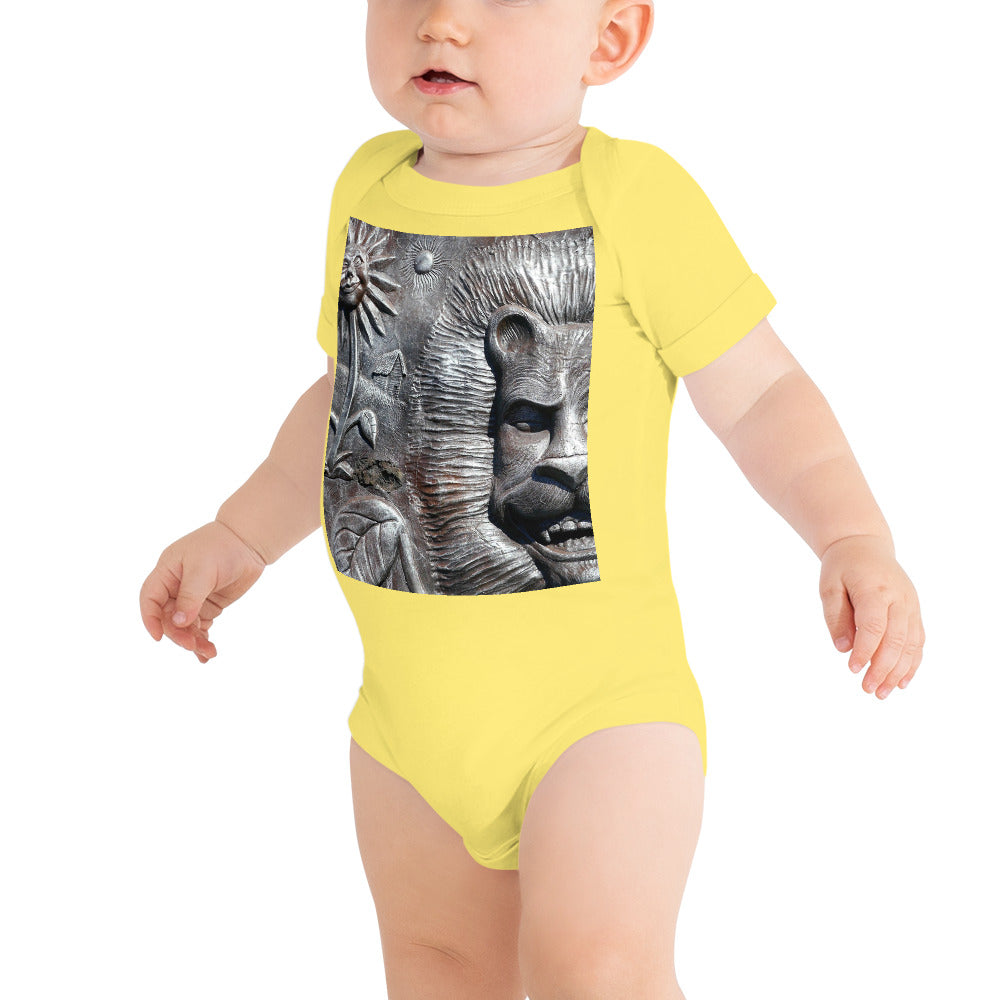 "Lion's Friends Forever V2" - Baby Short Sleeve One Piece - Fry1Productions