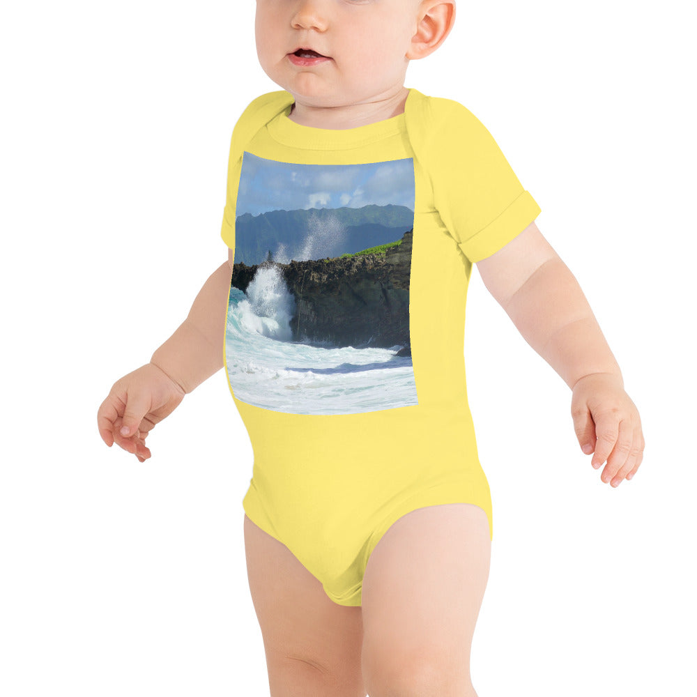 "Rockin Surfer's Rope" - Baby Short Sleeve One Piece - Fry1Productions