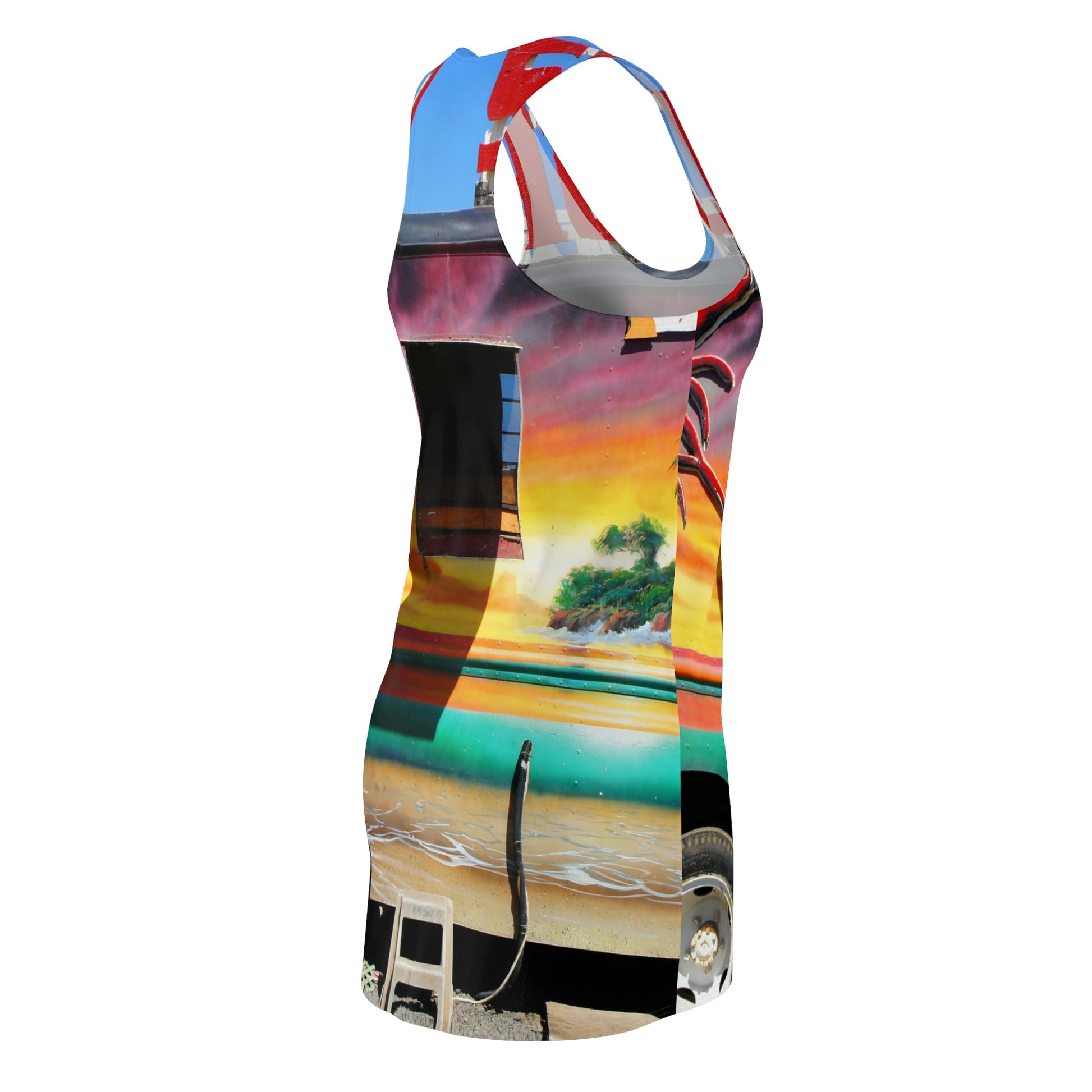 Island Love - Women's All-Over Print Racerback Dress - Fry1Productions
