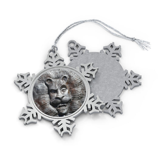 Lion's Friends Forever - Pewter Snowflake Ornament - Fry1Productions