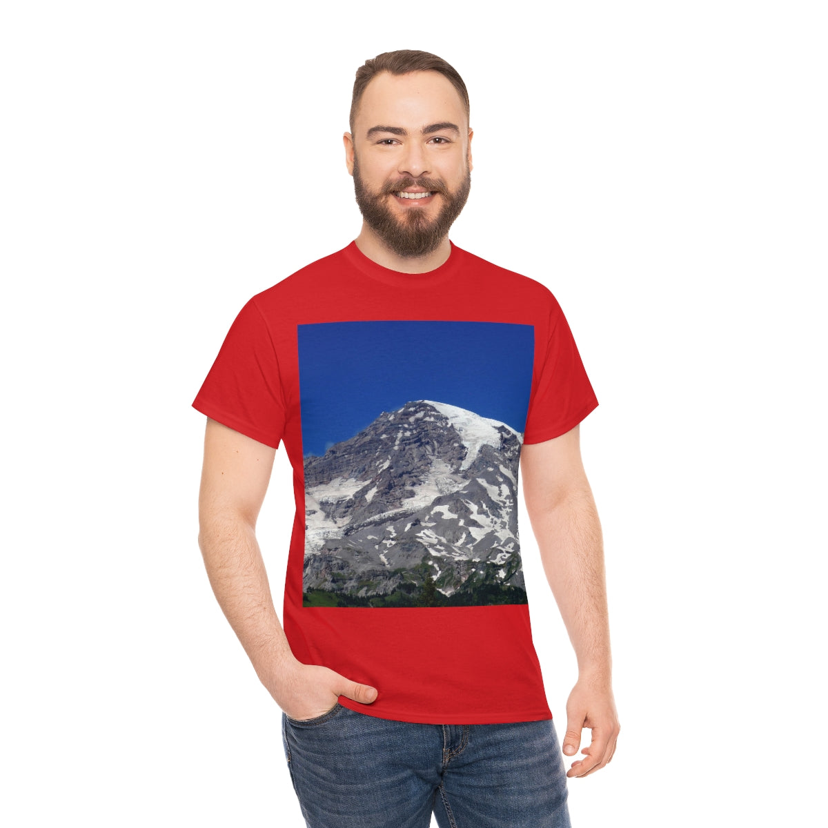 Majestic Mt. Rainier - Unisex Heavy Cotton Tee - Fry1Productions