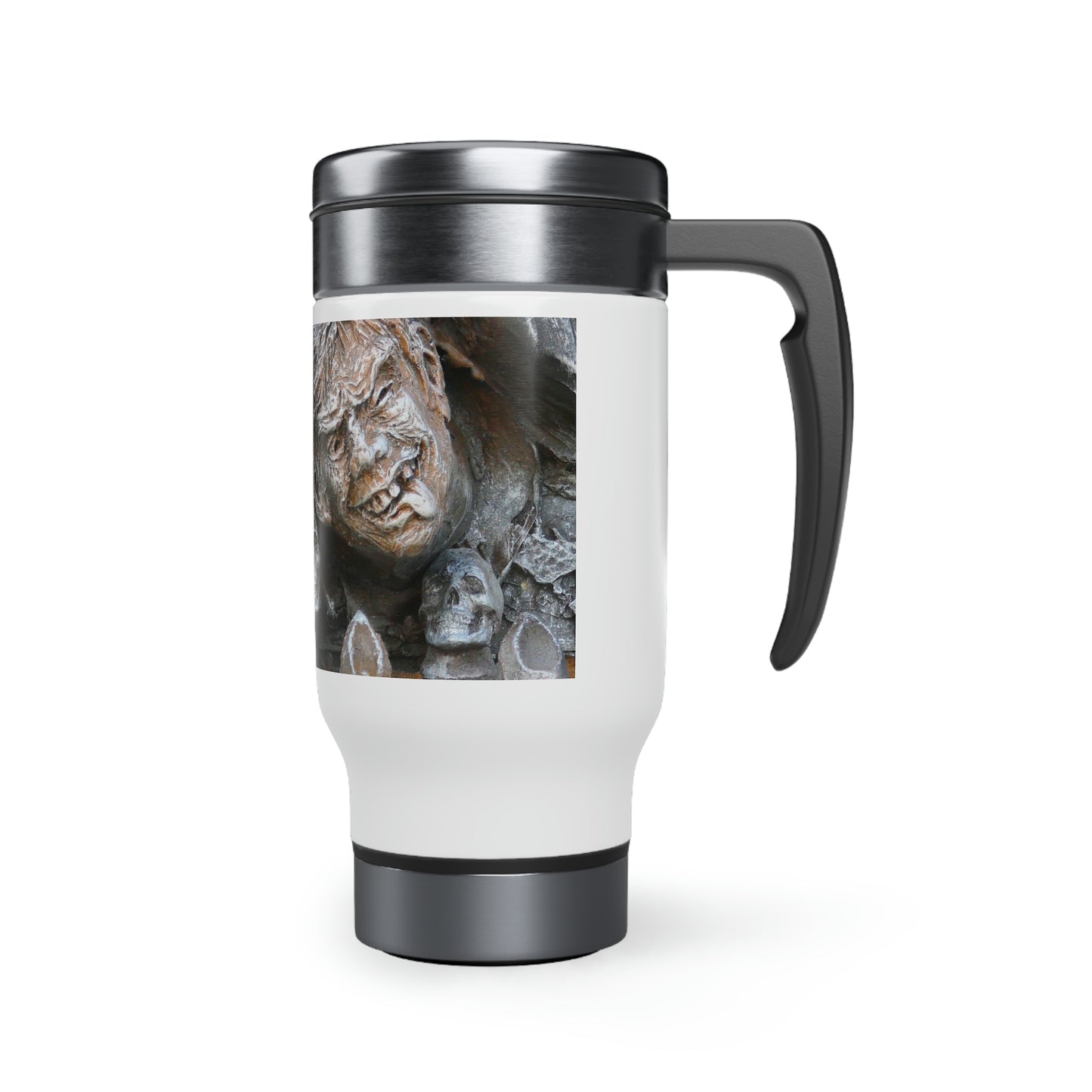 Waiting For The King - Stainless Steel Travel Mug with Handle, 14oz - Fry1Productions